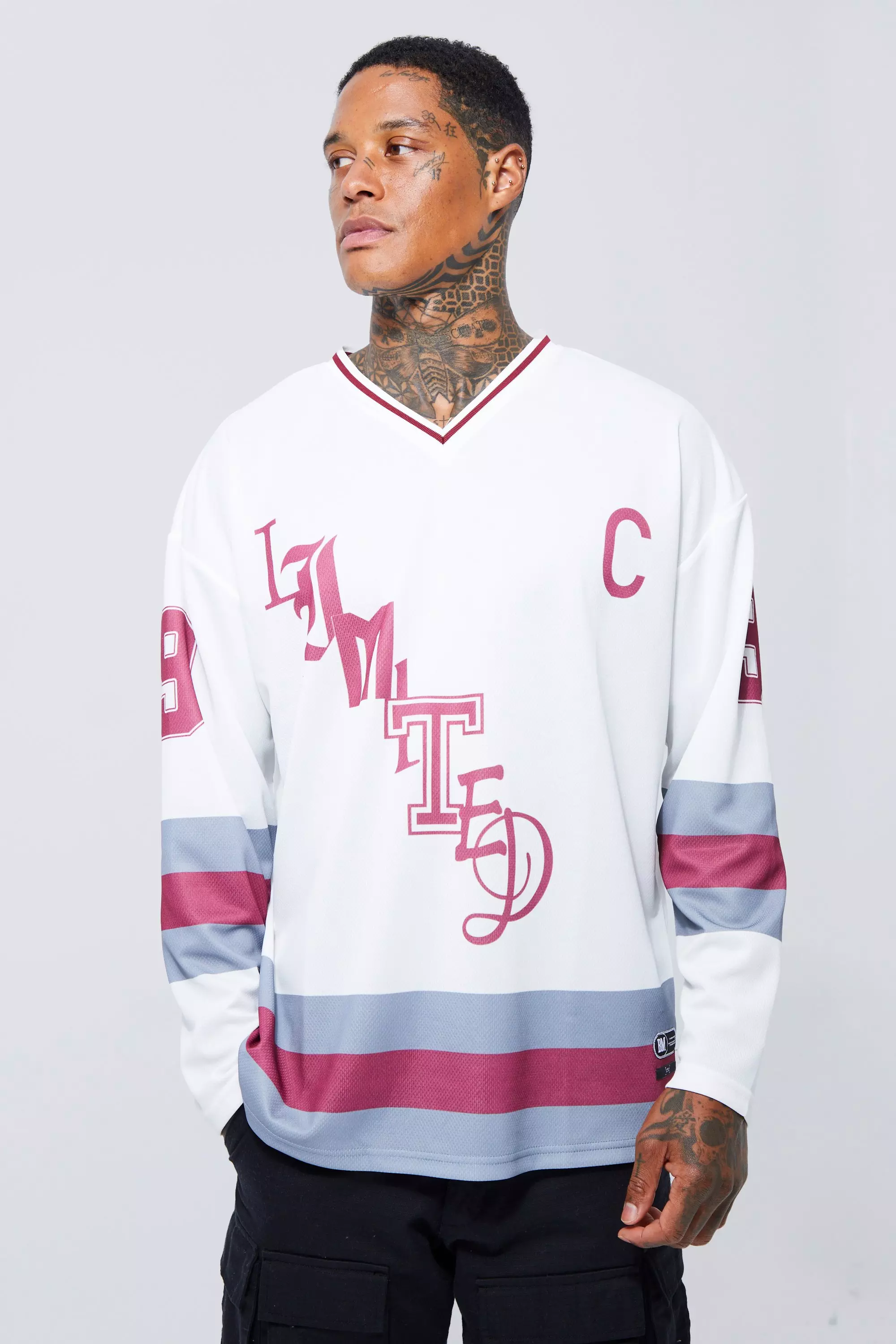 Oversized Varsity Usa Mesh Hockey Jersey Top