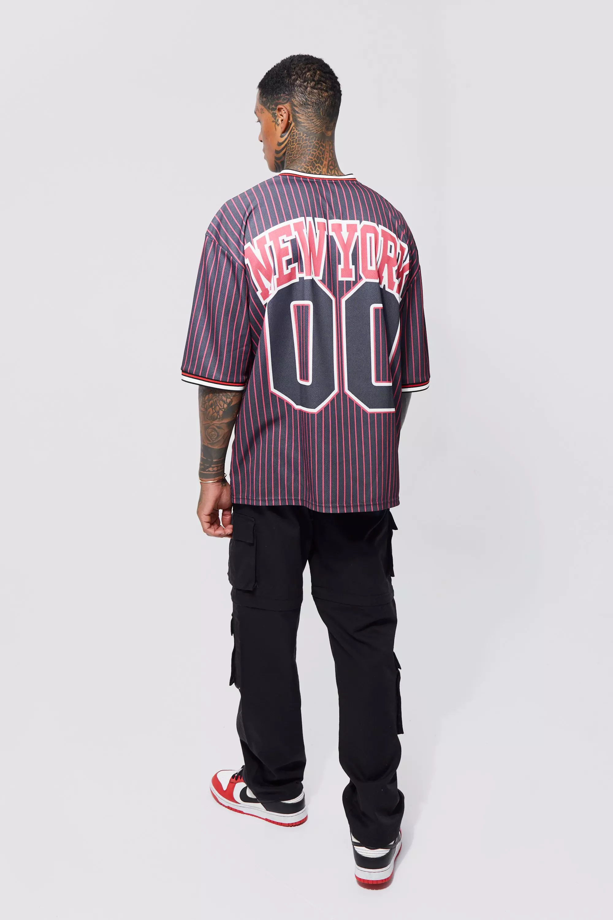 Oversized Varsity Mesh Baseball T-shirt