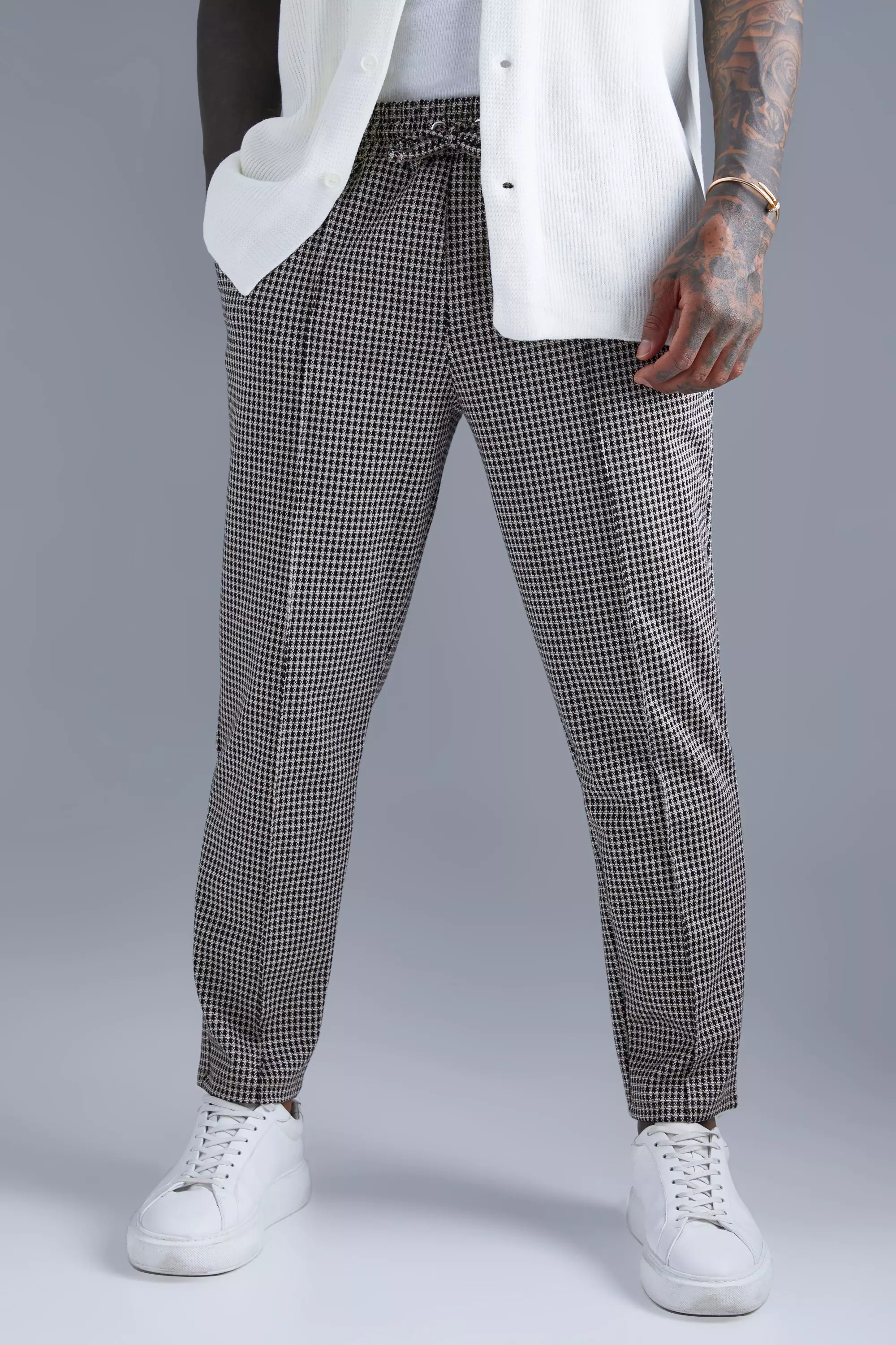 Dogtooth Tapered Trousers
