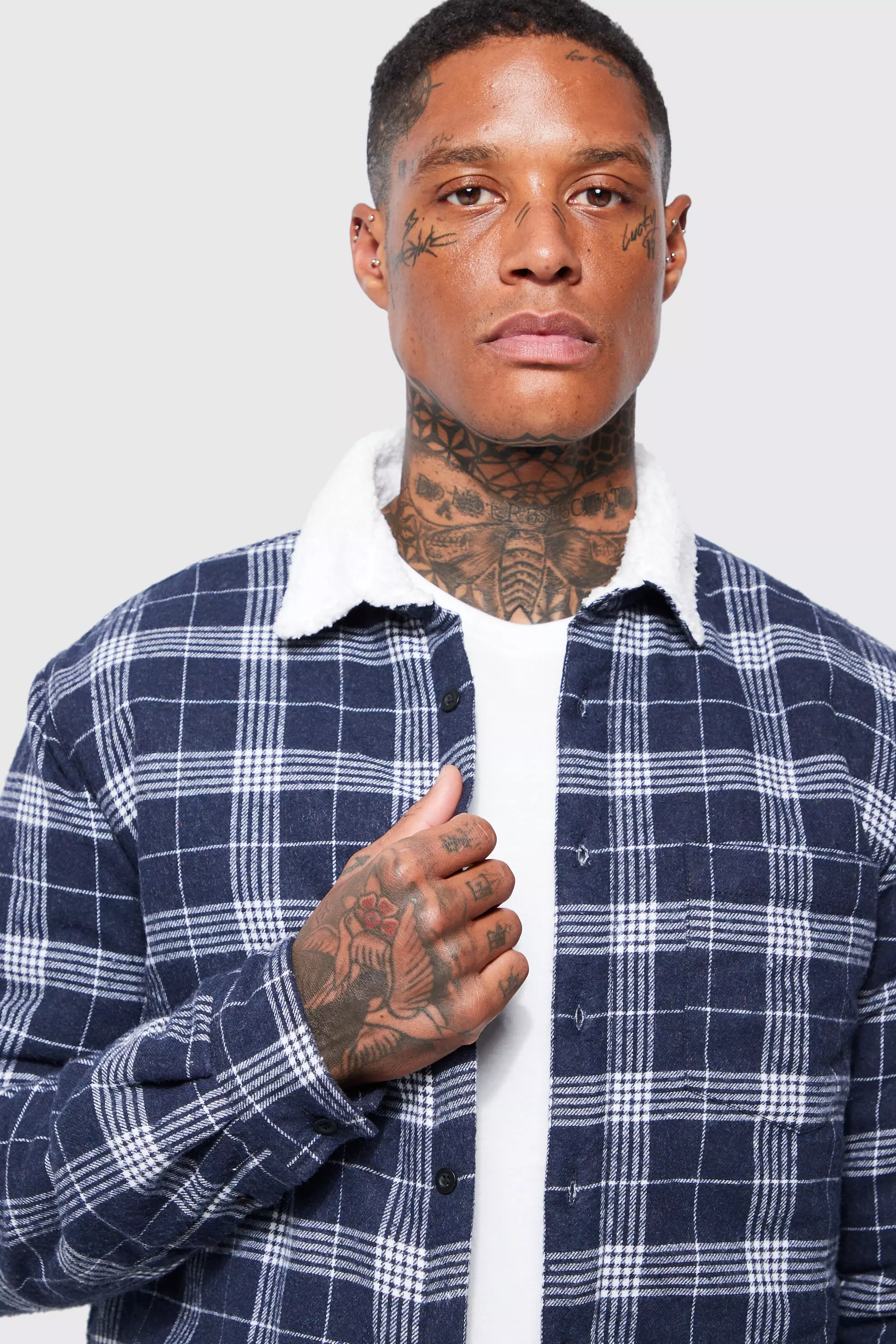 Quilted check shirt sale