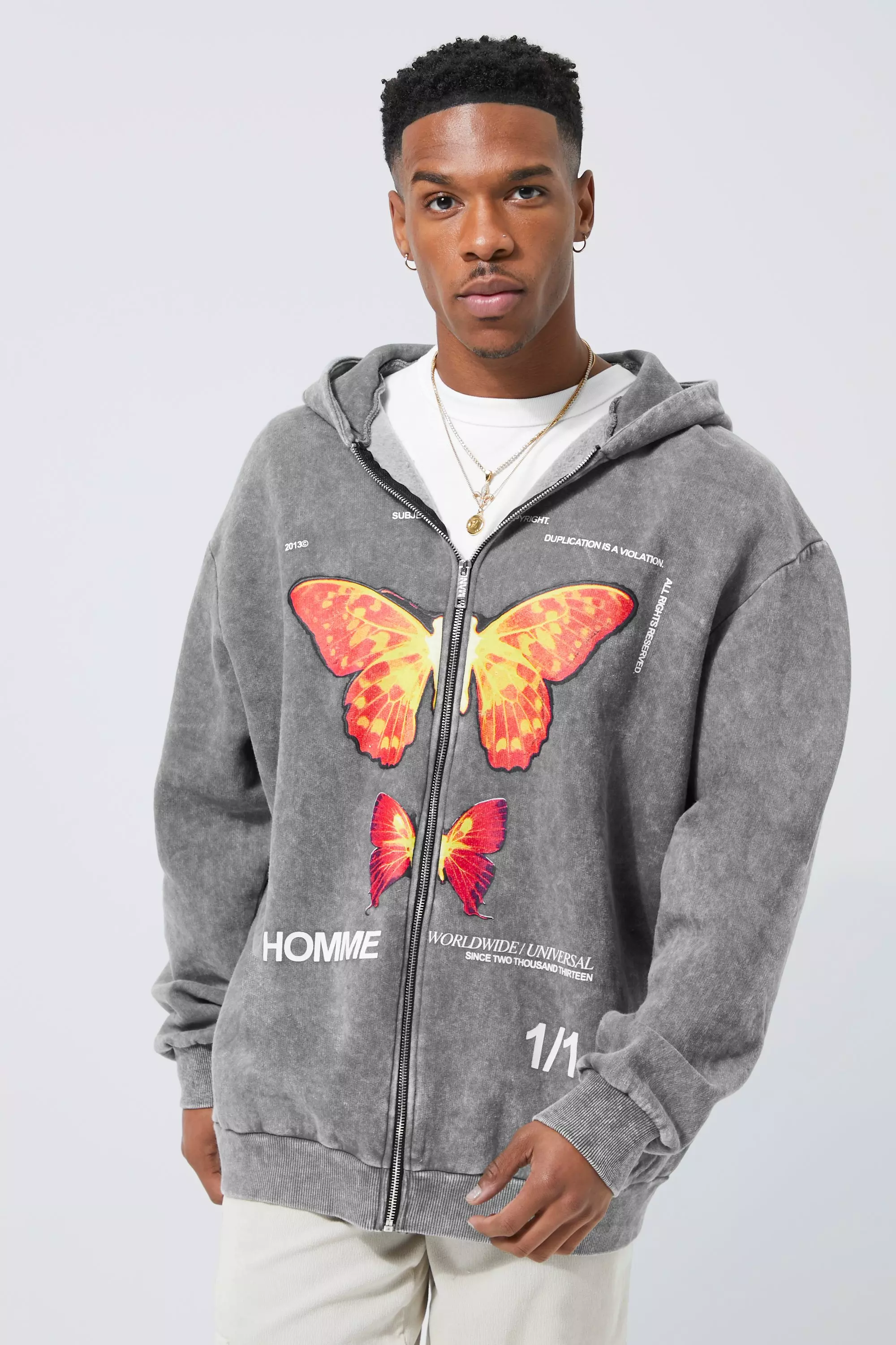 Hoodie long sale homme