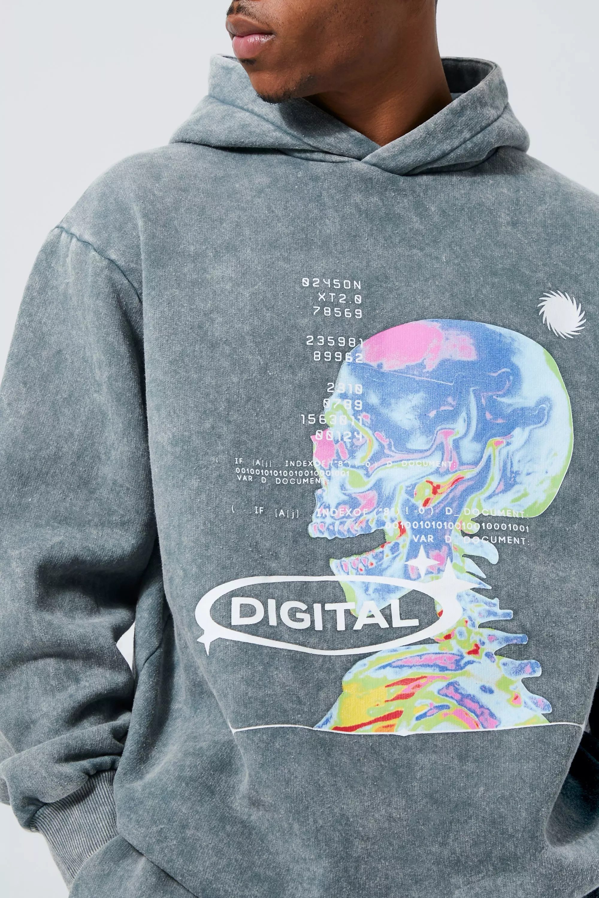 Oversized Washed Graphic Hoodie