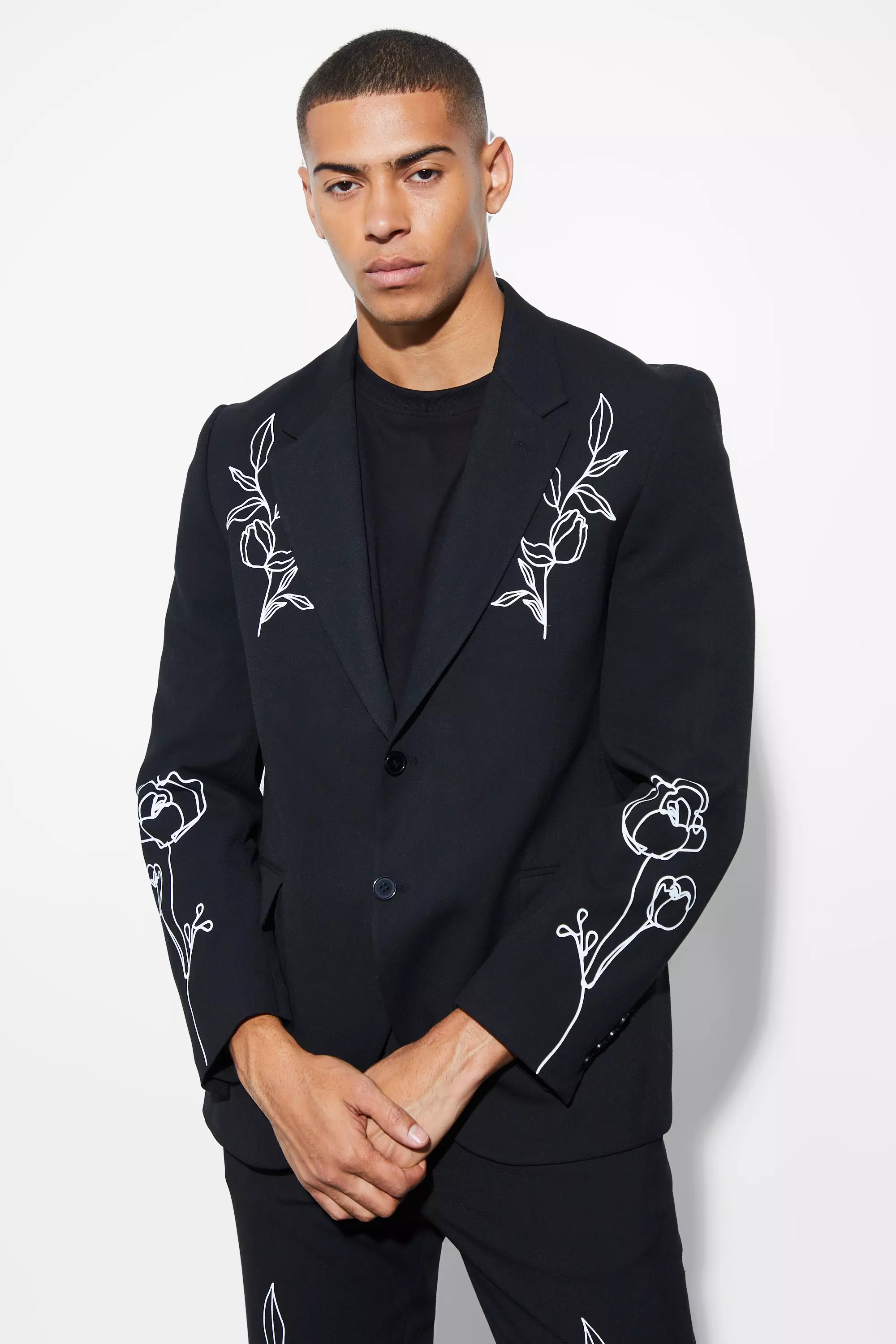 Mens embroidered blazer jackets sale