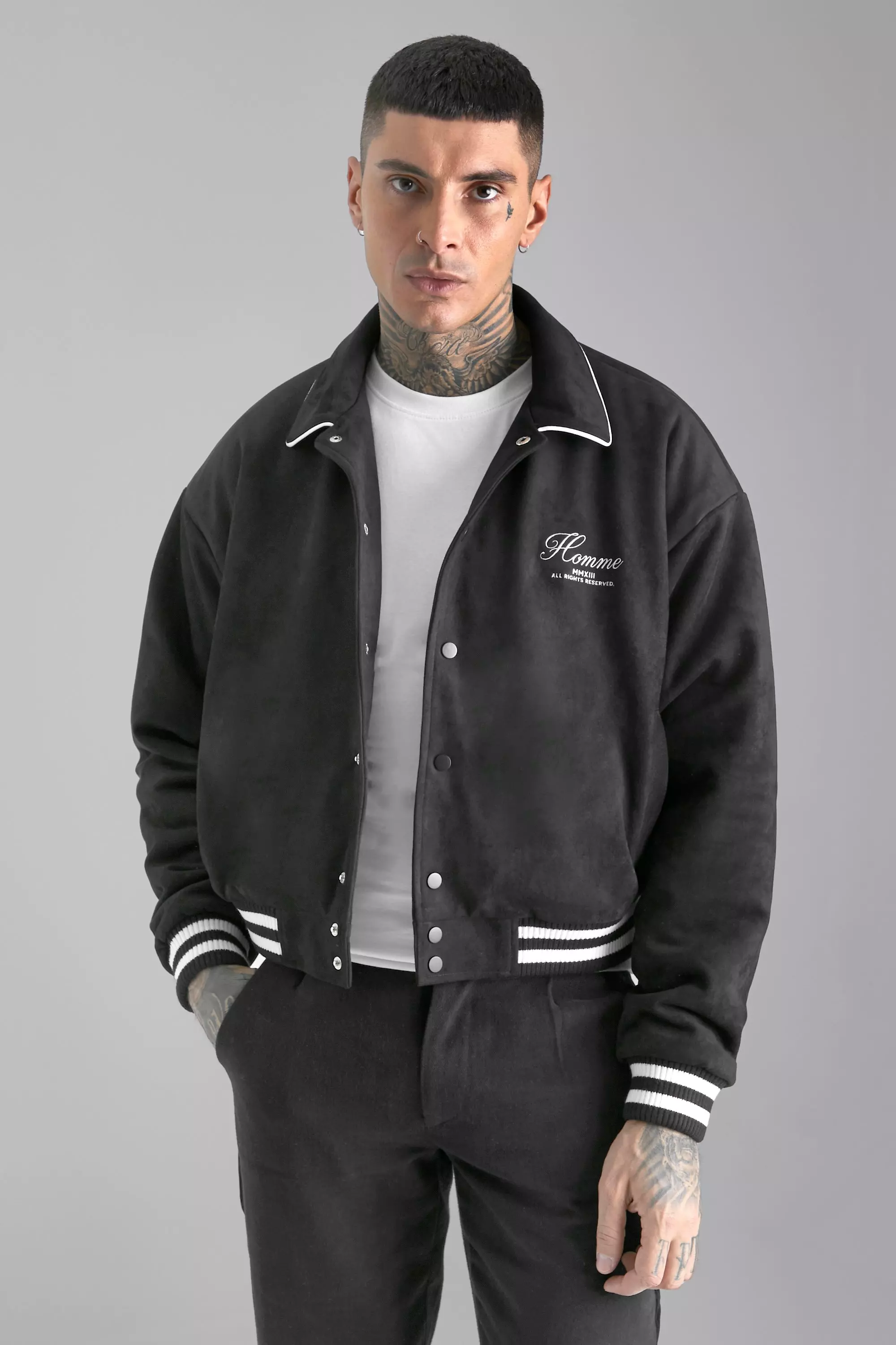 Bm Varsity Jacket | boohooMAN USA