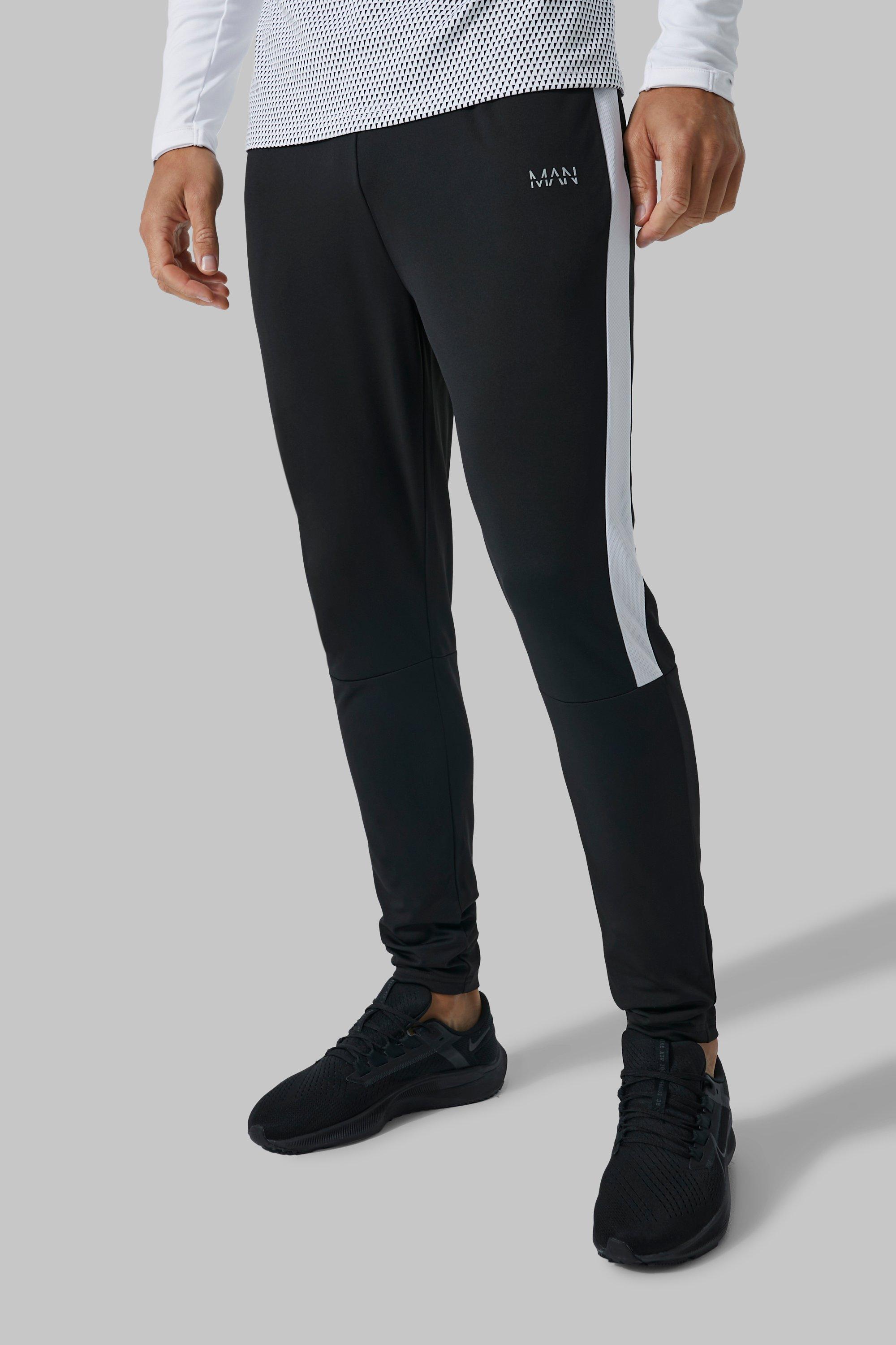 Mens Black Tall Man Active Performance Training Joggers, Black