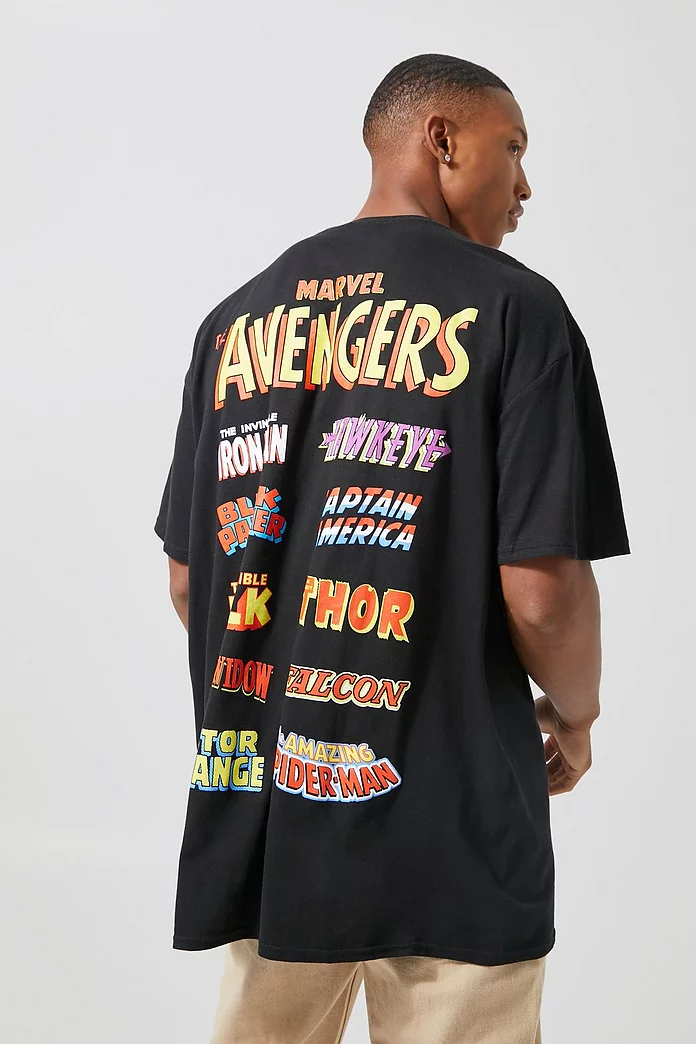 Oversized Marvel Avengers License T-shirt | boohooMAN USA