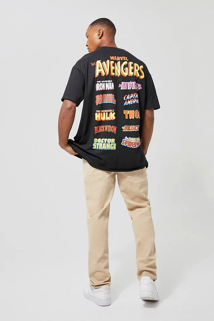 Oversized Marvel Avengers License T-shirt | boohooMAN USA