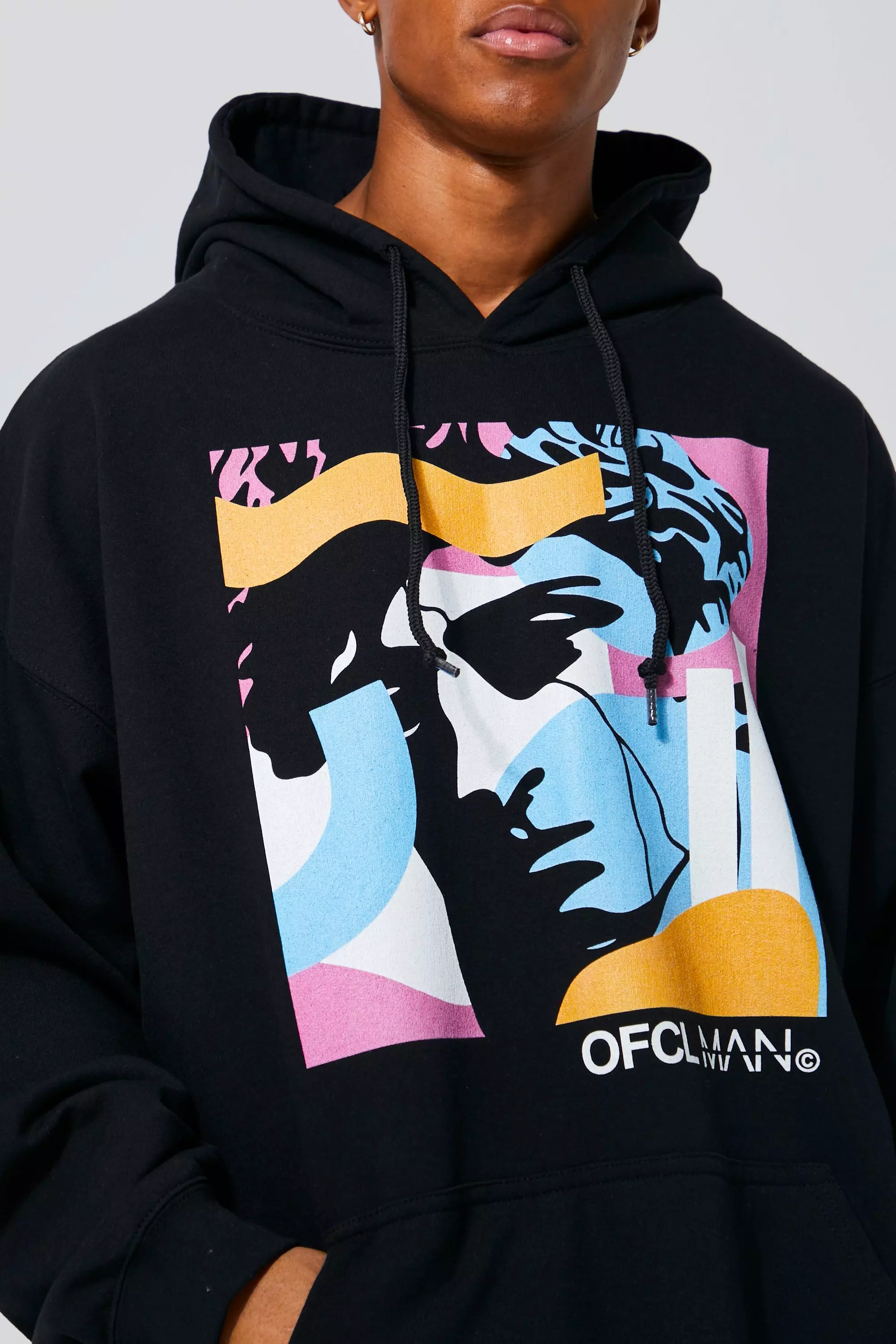 Oversized Ofcl Statue Graphic Hoodie