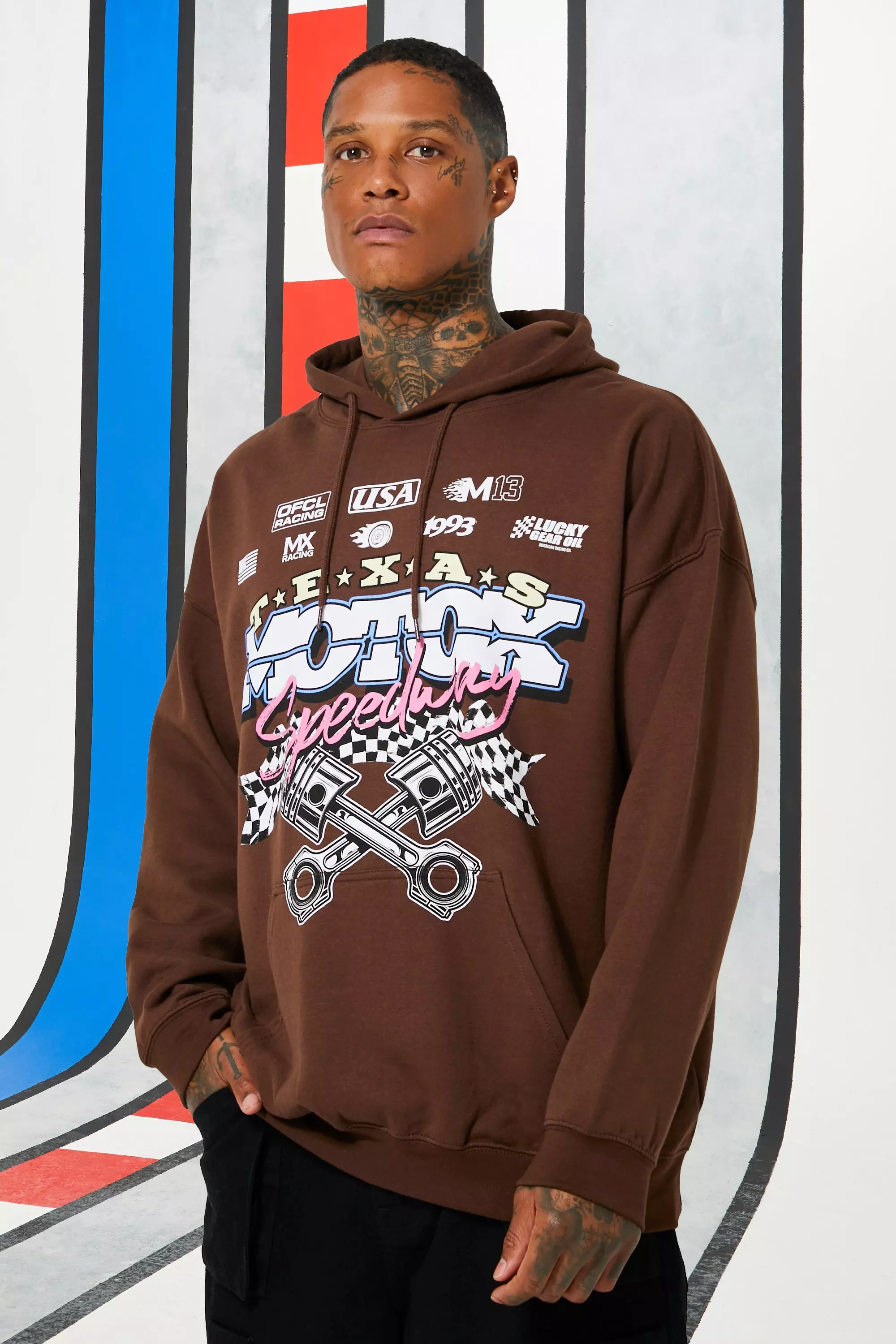 Brown cheap graphic hoodie