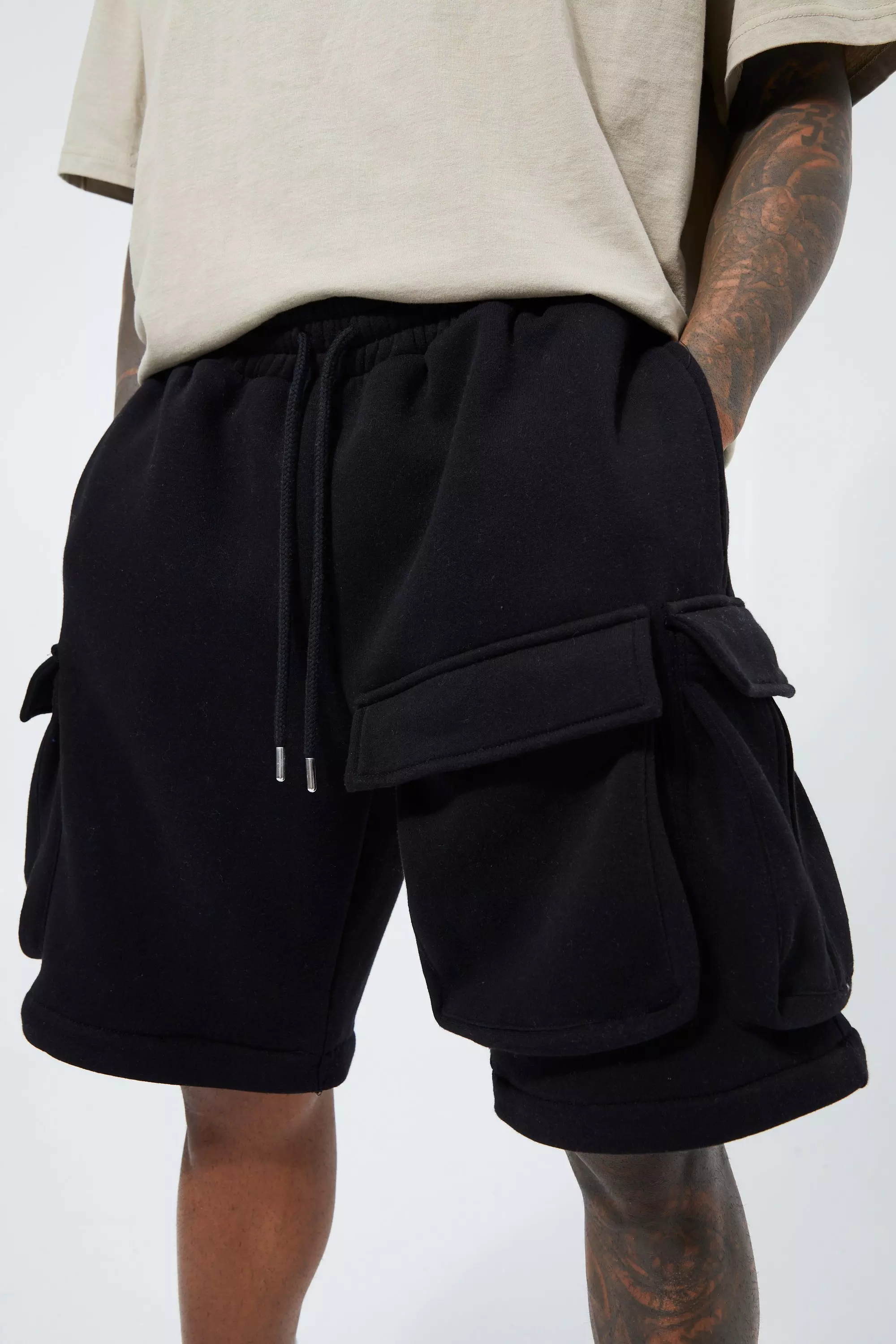 Boohooman jogger online shorts