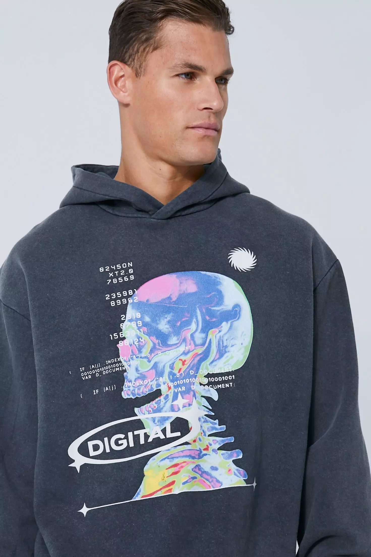 Boohooman acid wash online hoodie