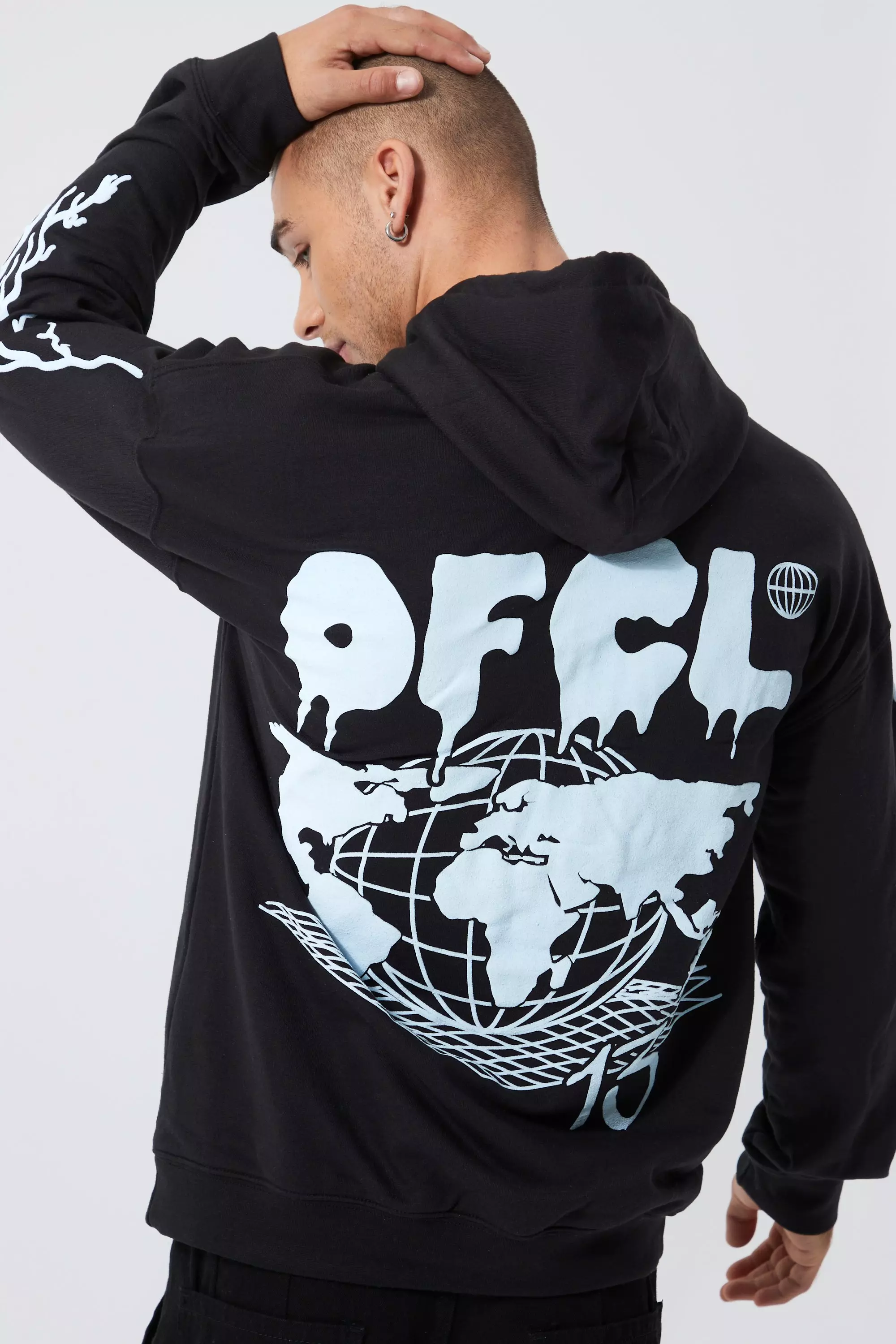 Loose Fit Ofcl Puff Multi Print Hoodie