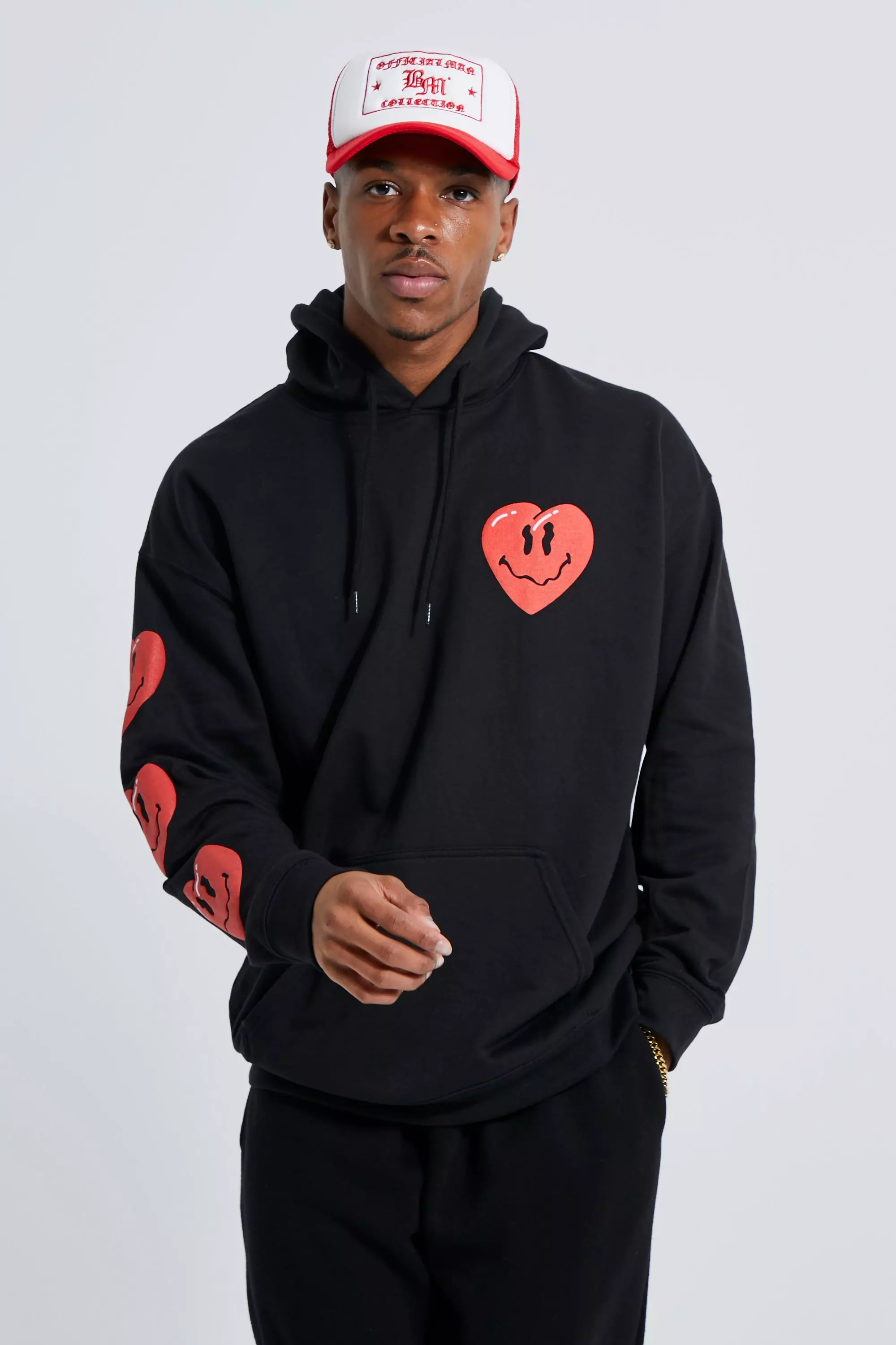 Heart on sale print hoodie