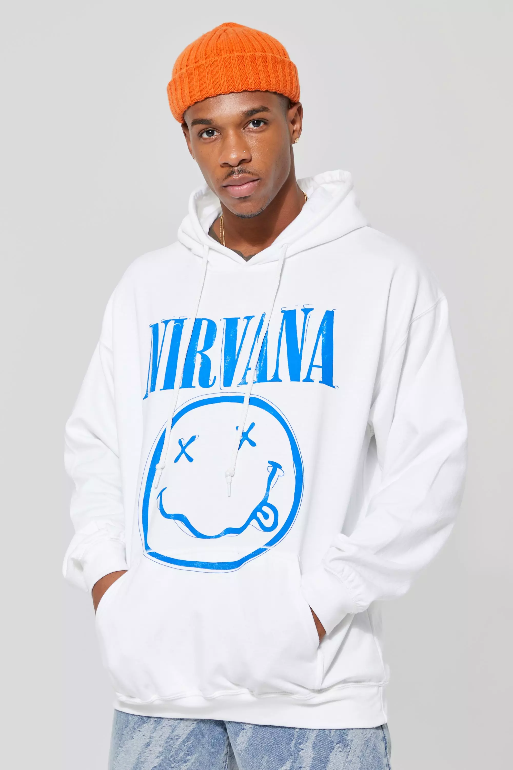 Oversized Nirvana Face License Hoodie