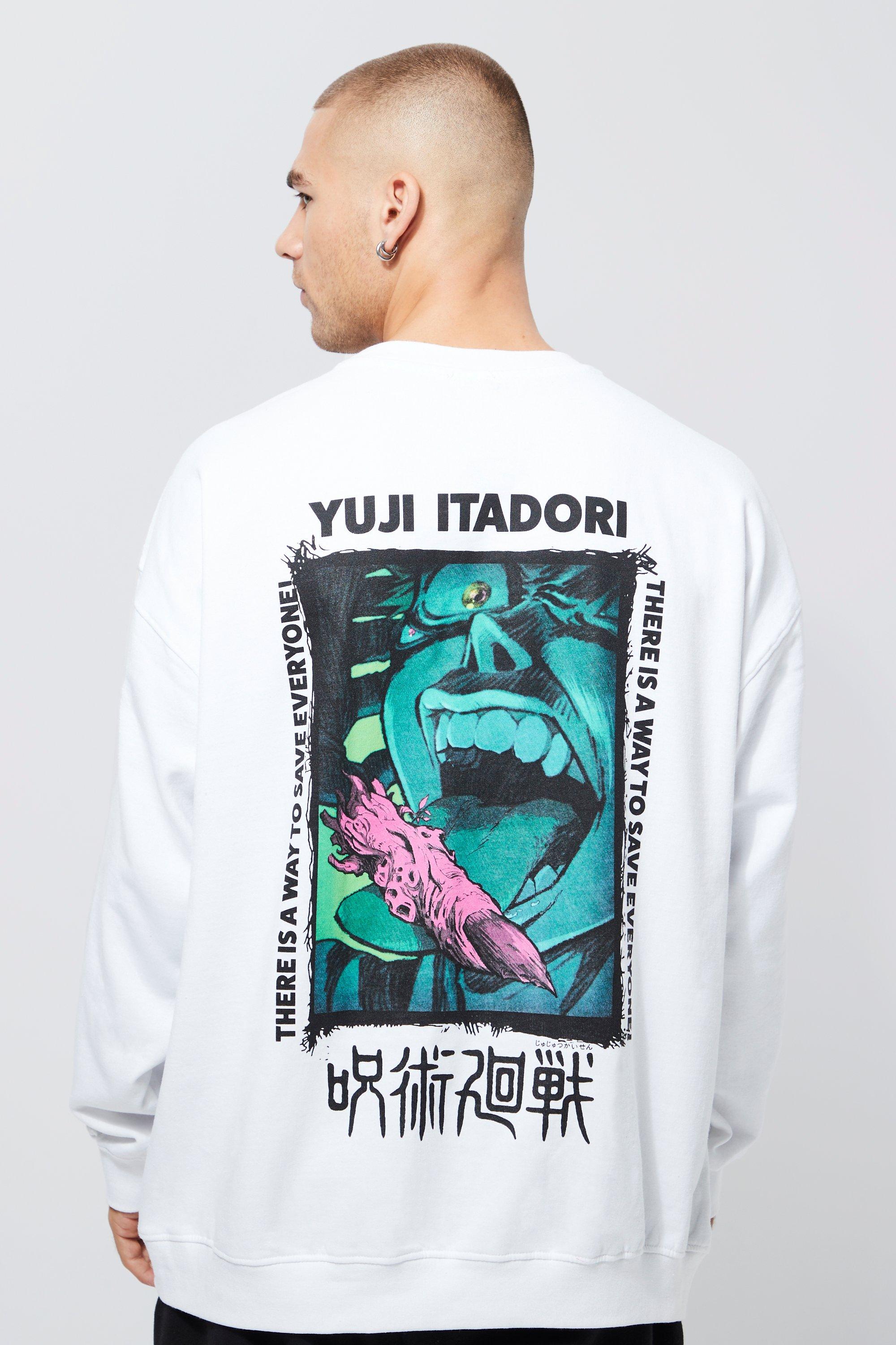 Felpa oversize ufficiale Jujitsu Kaisen, Bianco