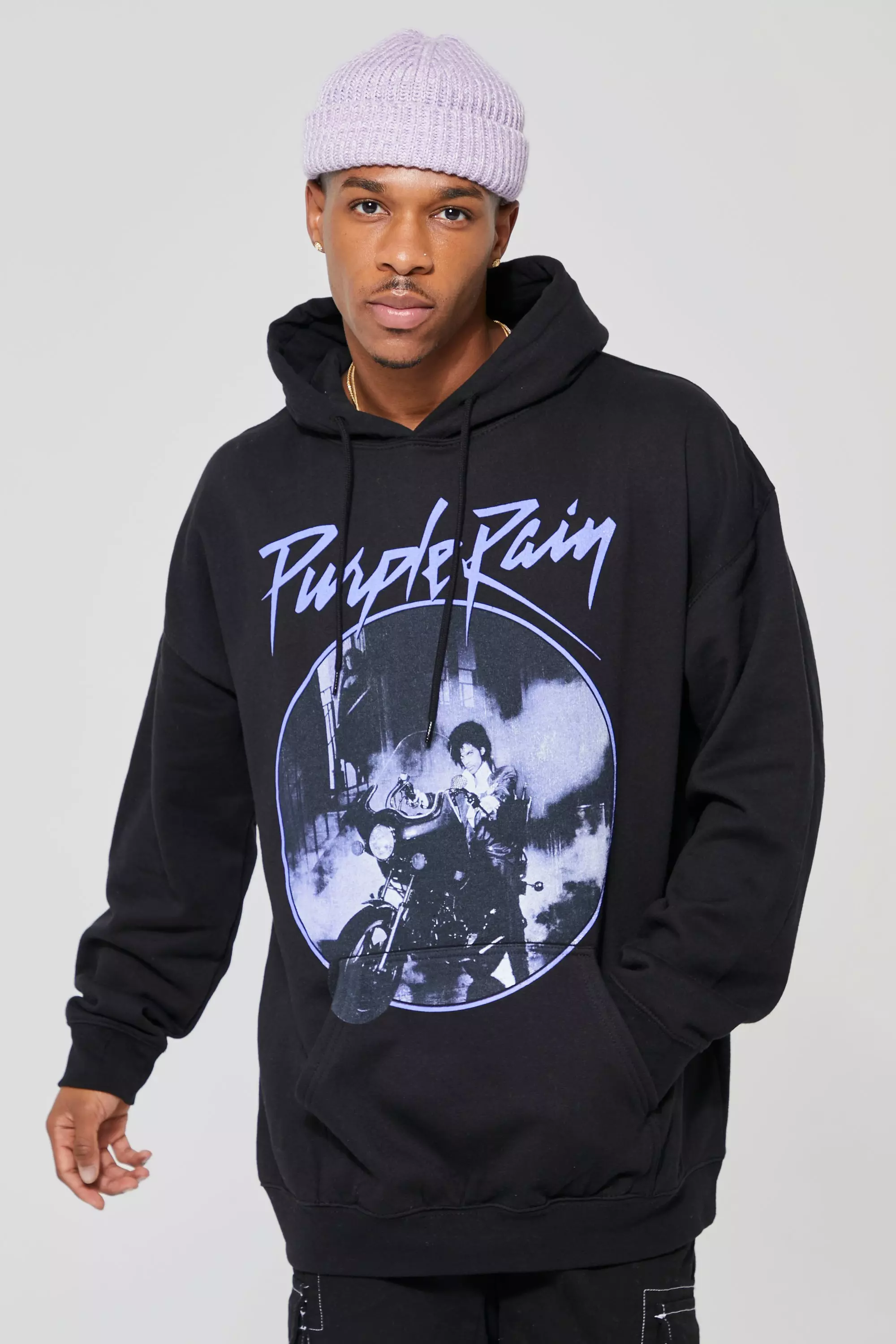 Oversized Prince License Hoodie boohooMAN USA
