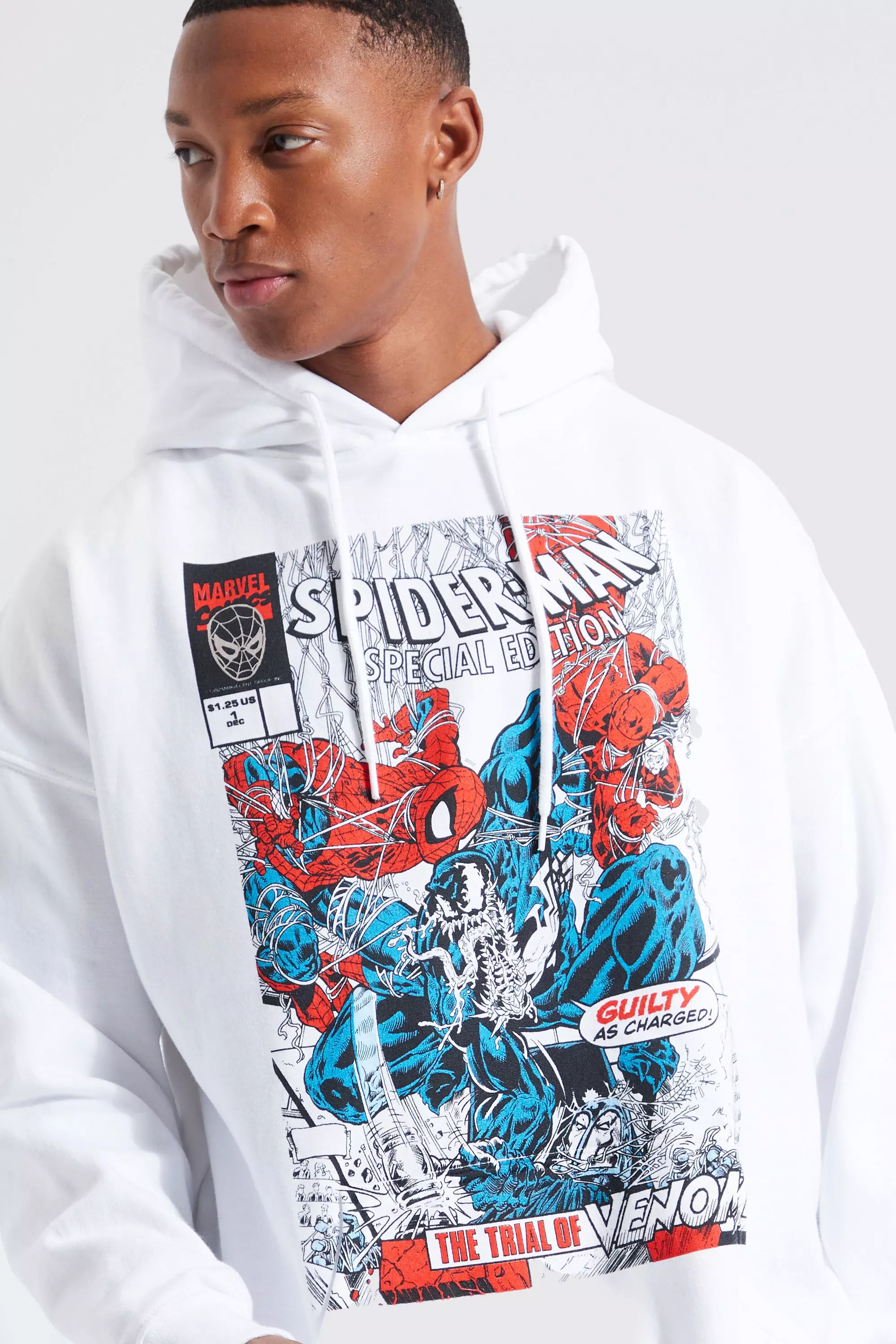 White shop spiderman hoodie