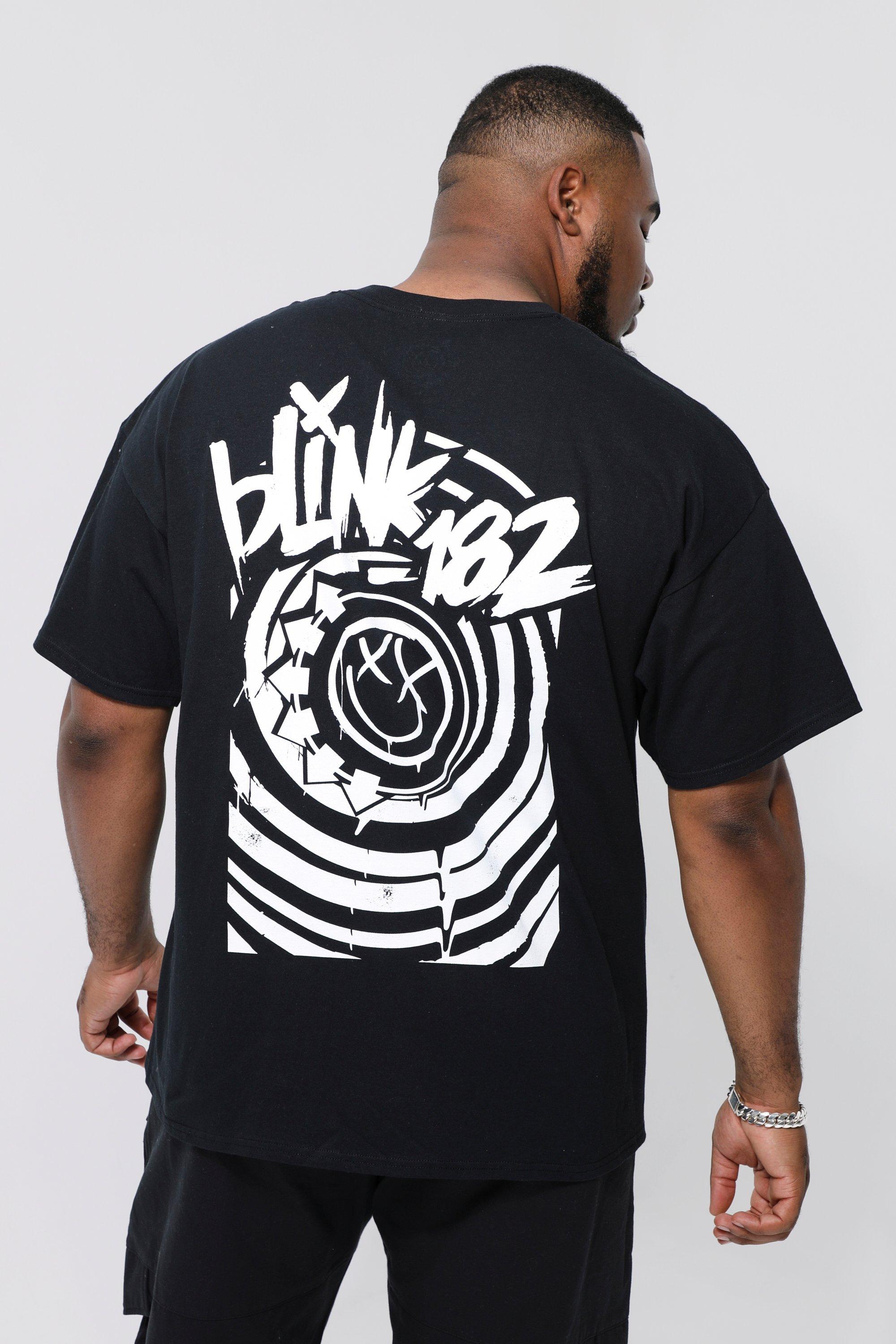 Mens Black Plus Oversized Blink 182 License T-shirt, Black