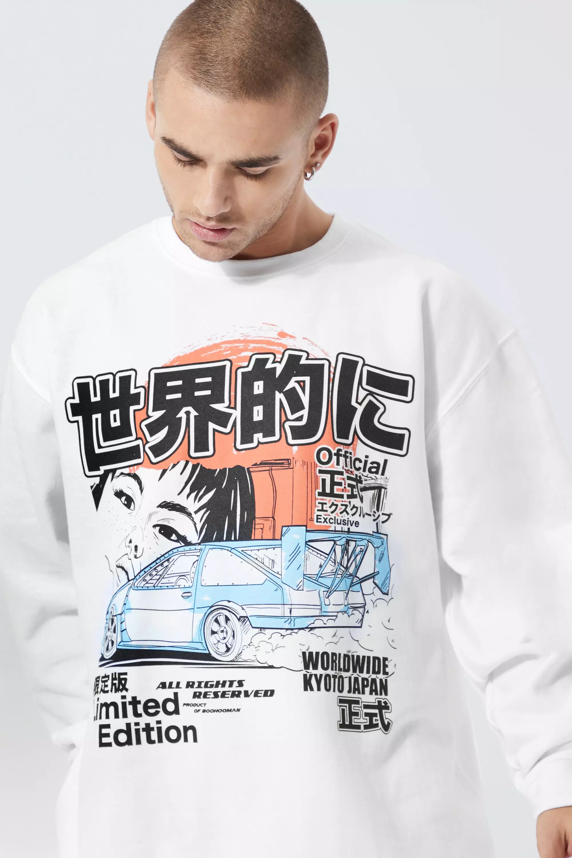 boohooMAN Men's Oversized Car Graphic T-Shirt