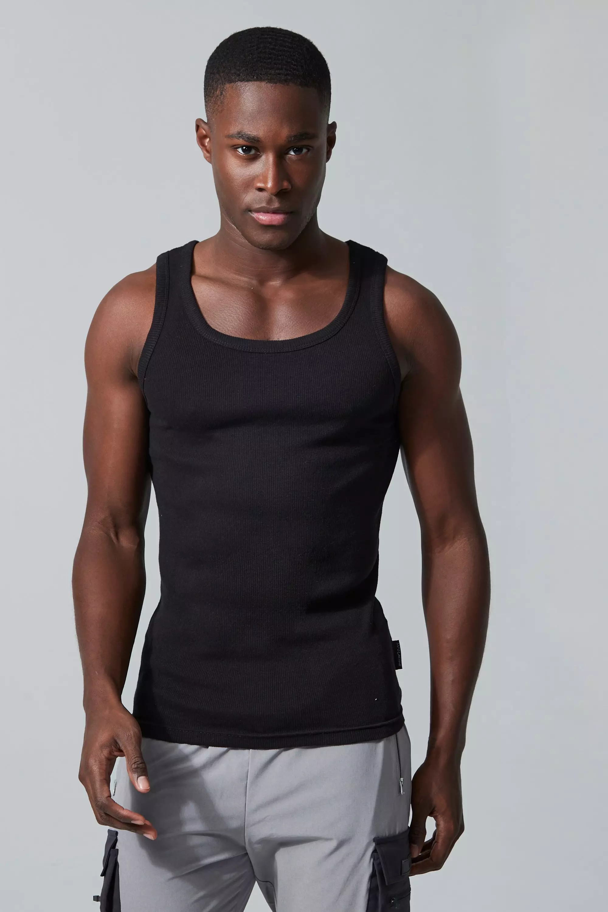 Muscle Fit Ribbed Vest
