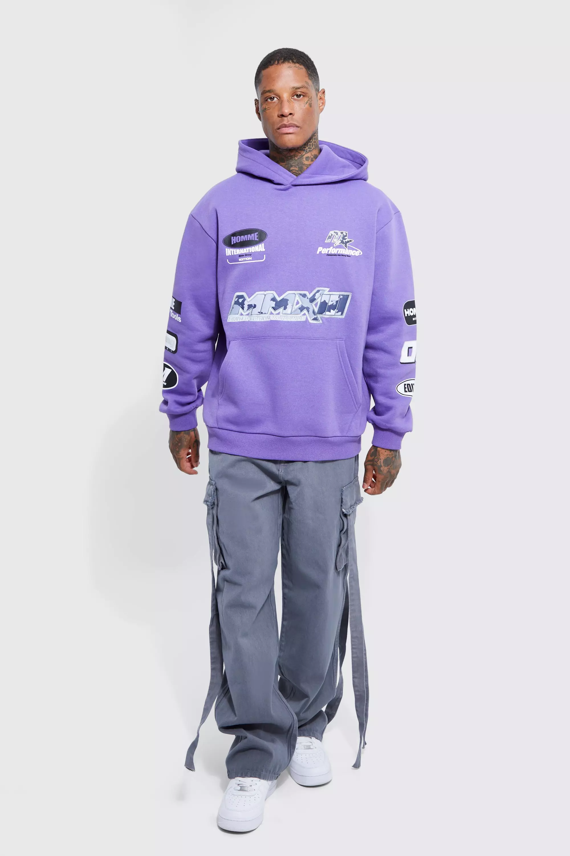 Purple discount hoodie graphic