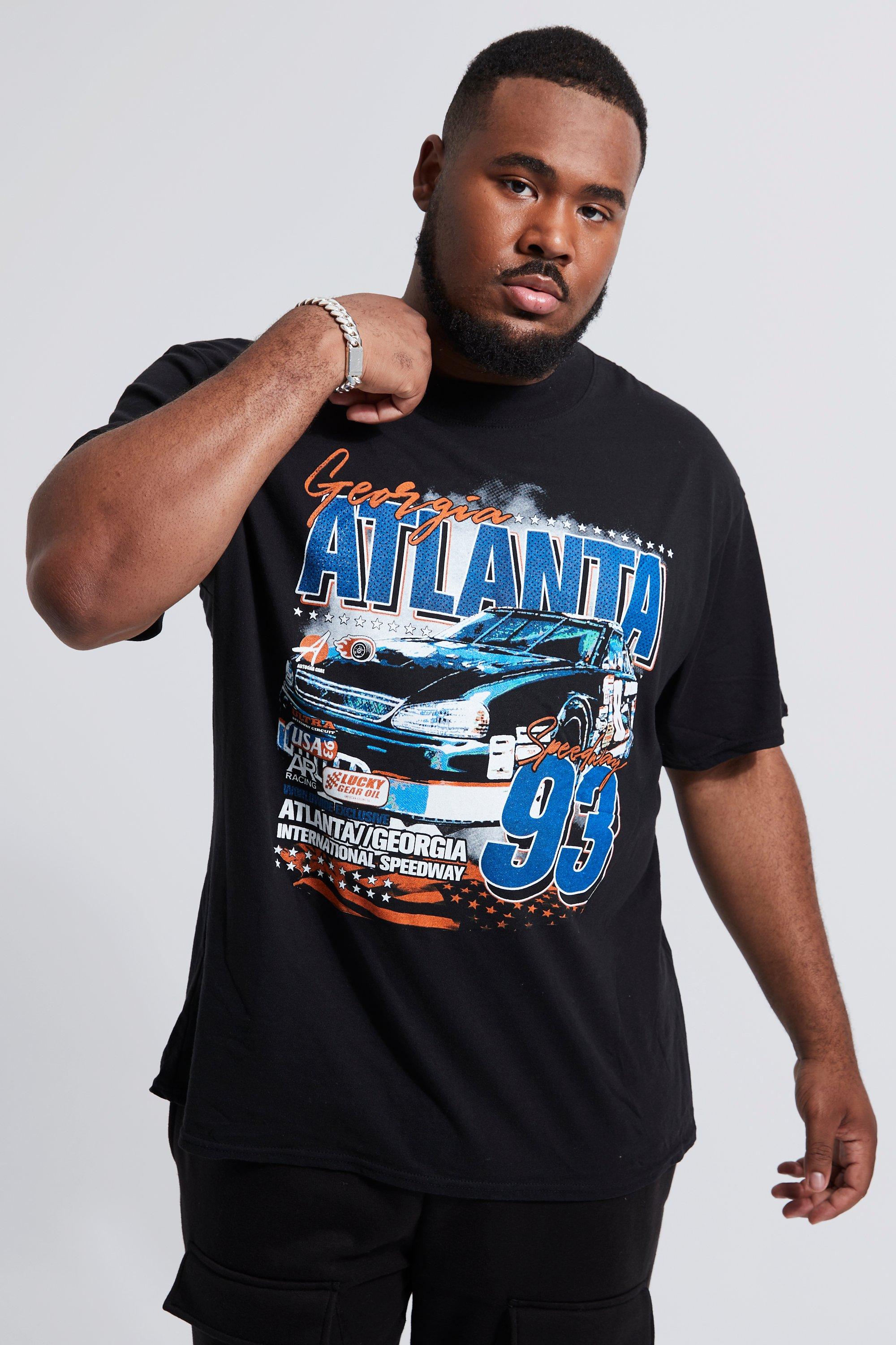 Image of T-shirt Plus Size con grafica Atlanta Moto, Nero