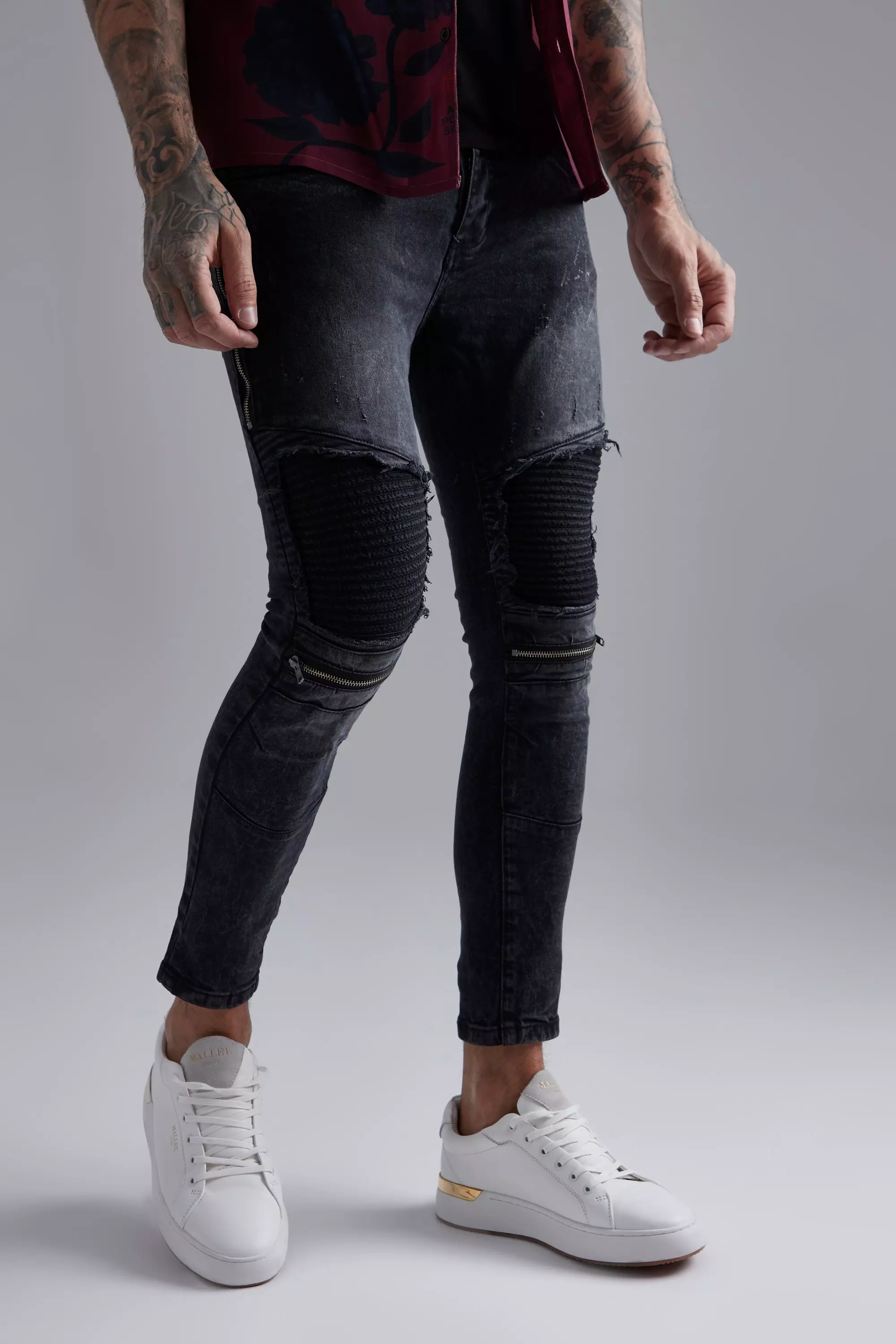 Boohooman hot sale biker jeans