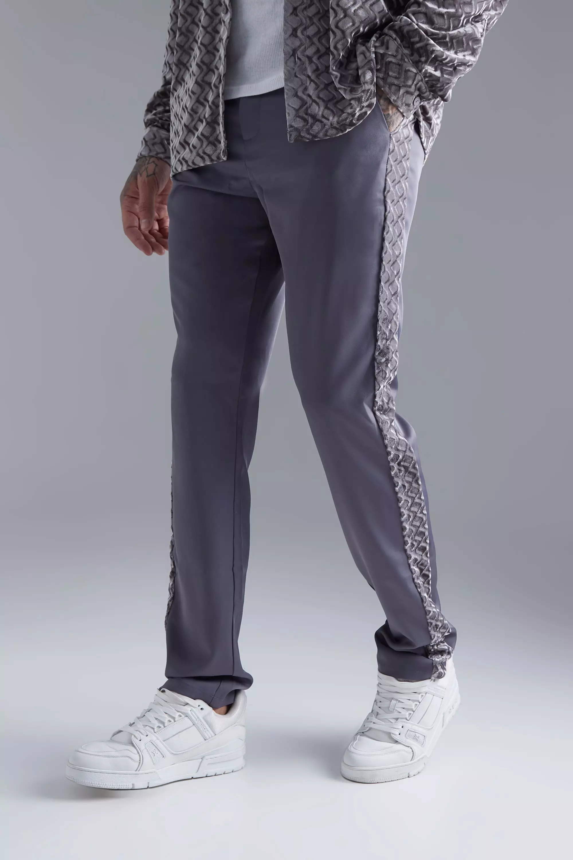 Straight leg velour clearance trousers