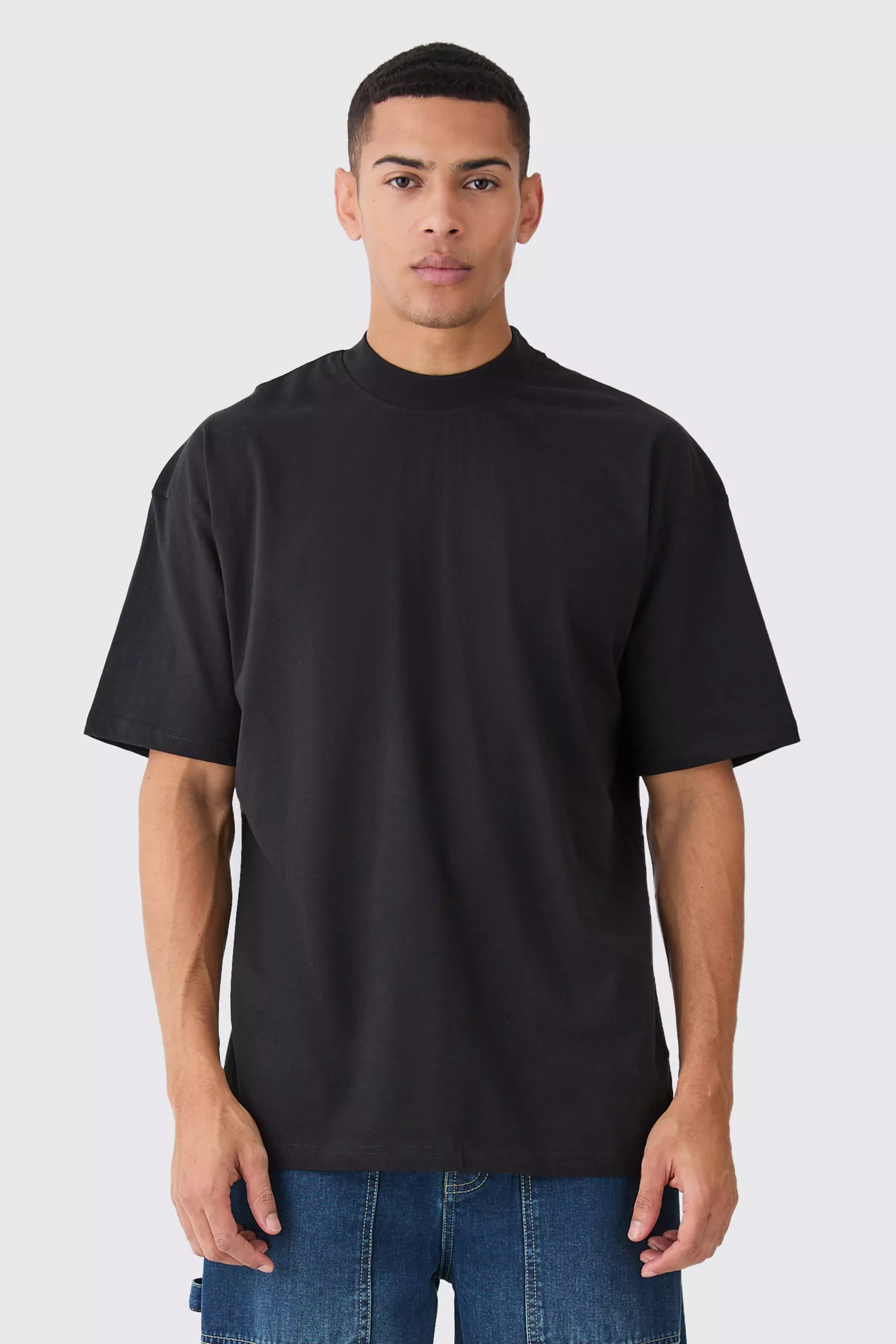 Oversized Drop Shoulder Open Stitch T-shirt