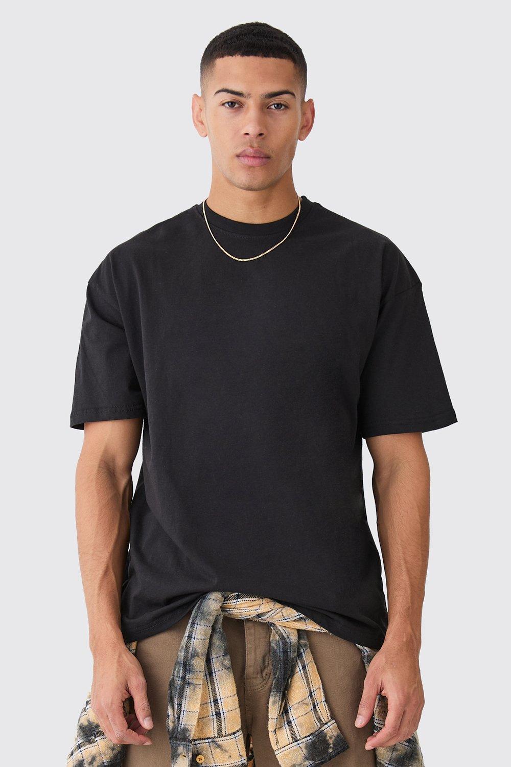 Image of T-shirt oversize a girocollo, Nero
