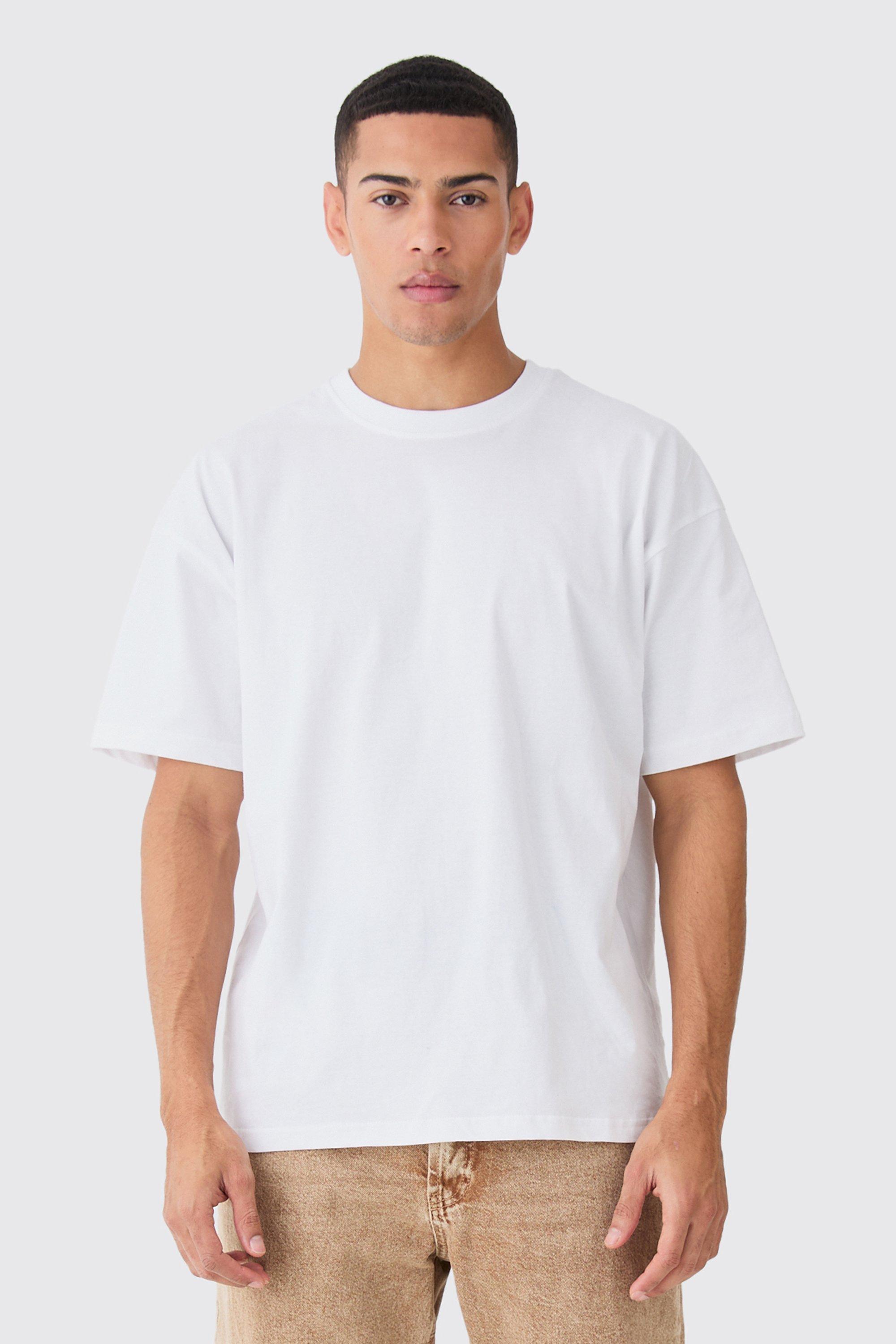 Image of T-shirt oversize a girocollo, Bianco