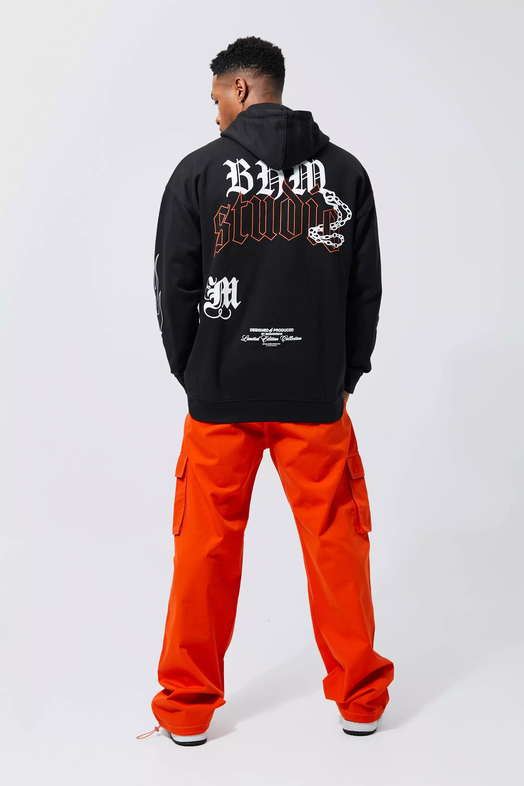 black red graphic hoodie