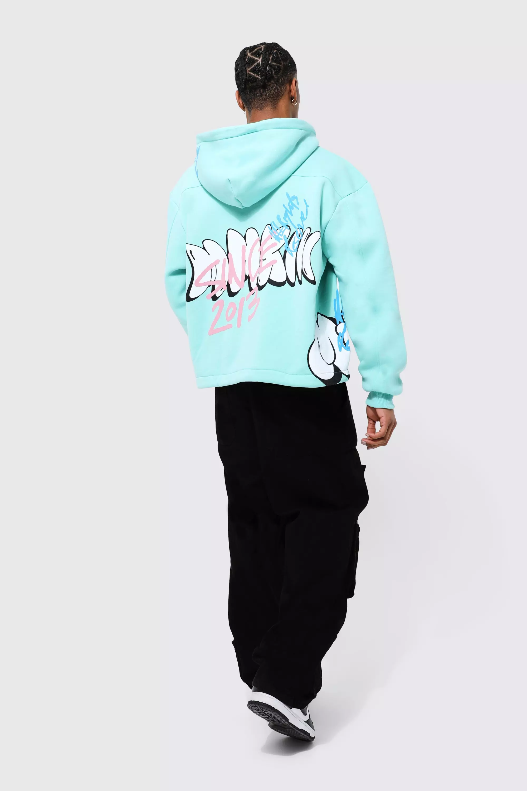 Boohooman graffiti hoodie hot sale