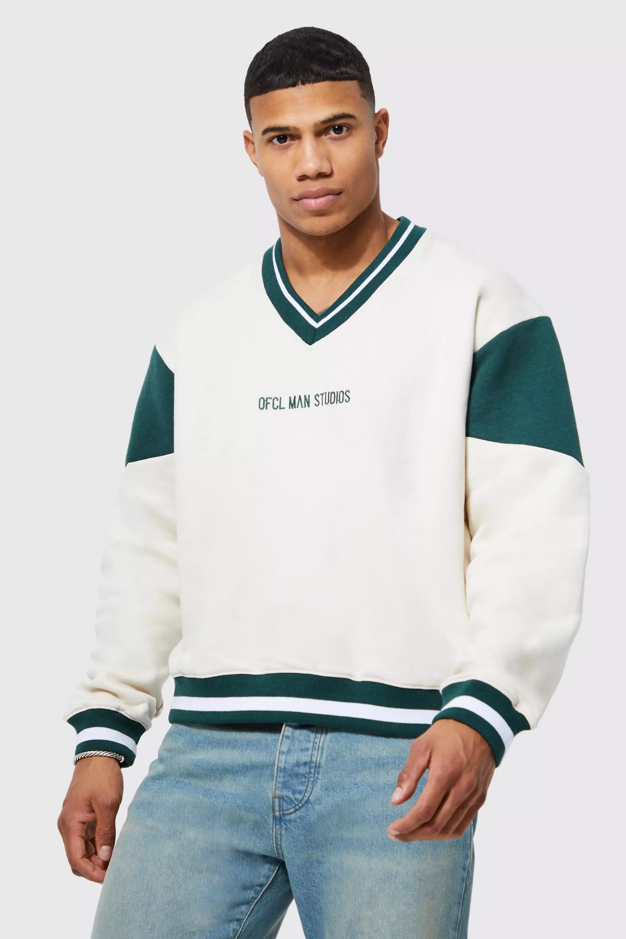 Oversized Varsity Sweatshirt | boohooMAN USA