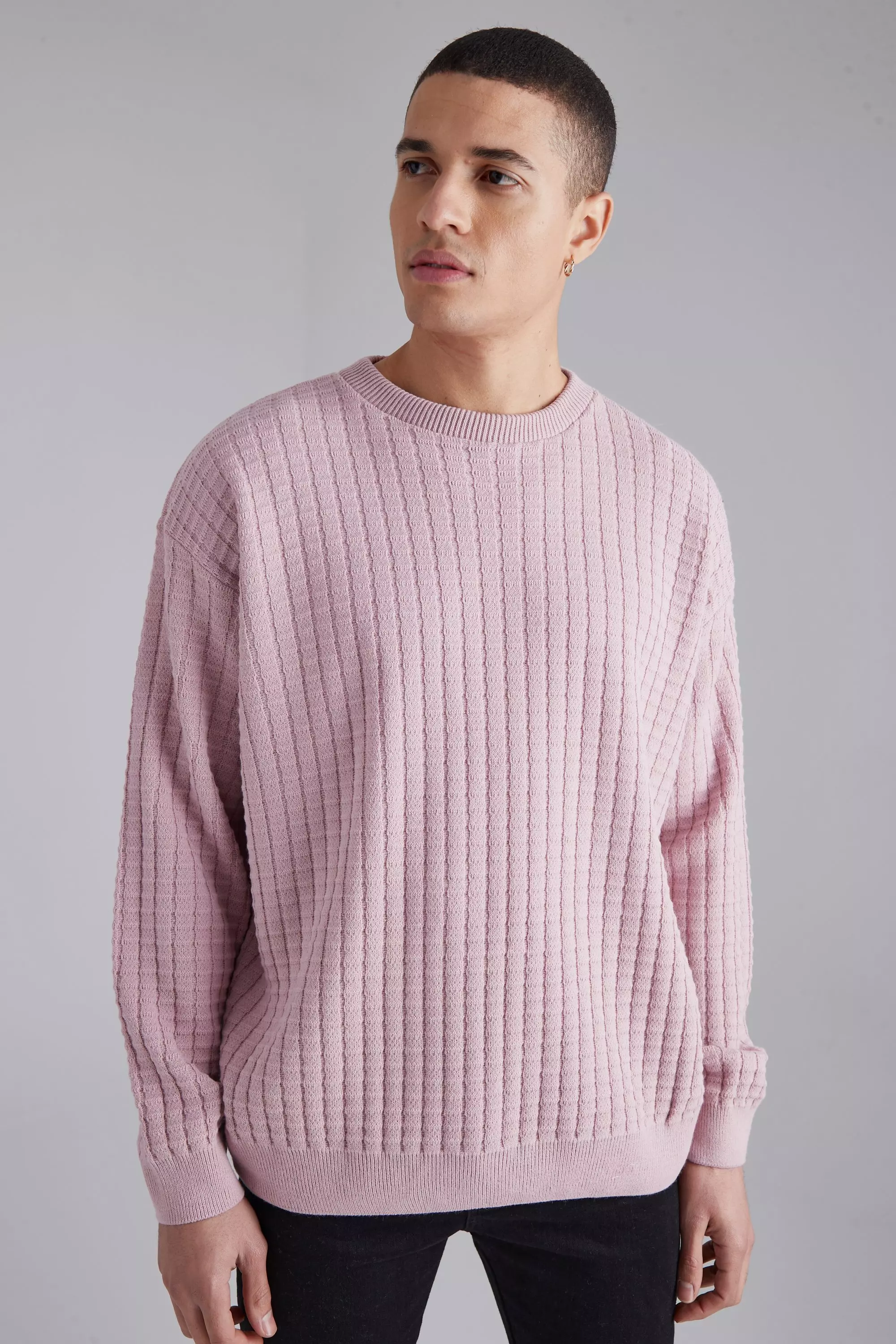 Mens pink knitted outlet jumper