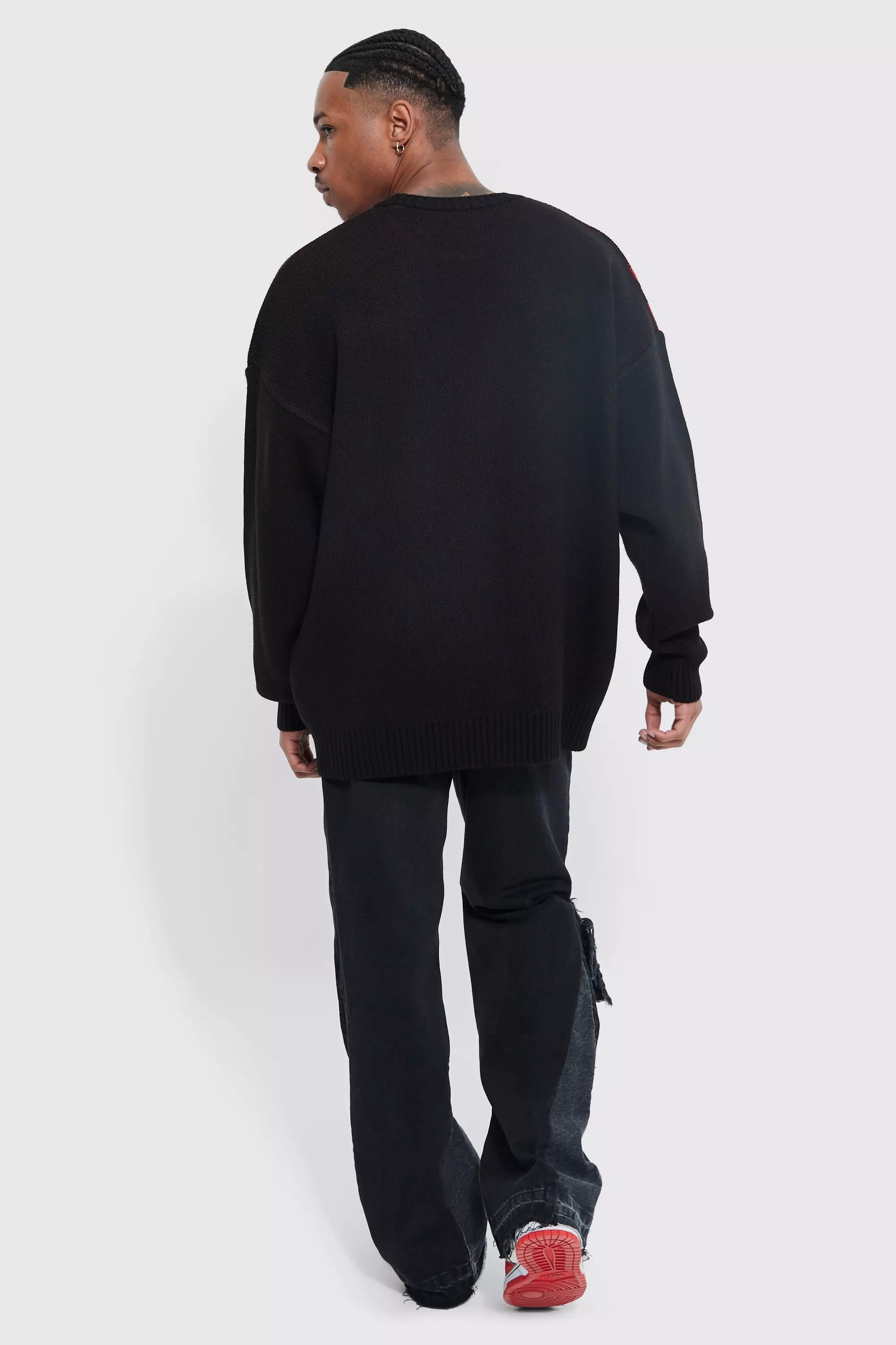 Oversized black 2025 sweater men