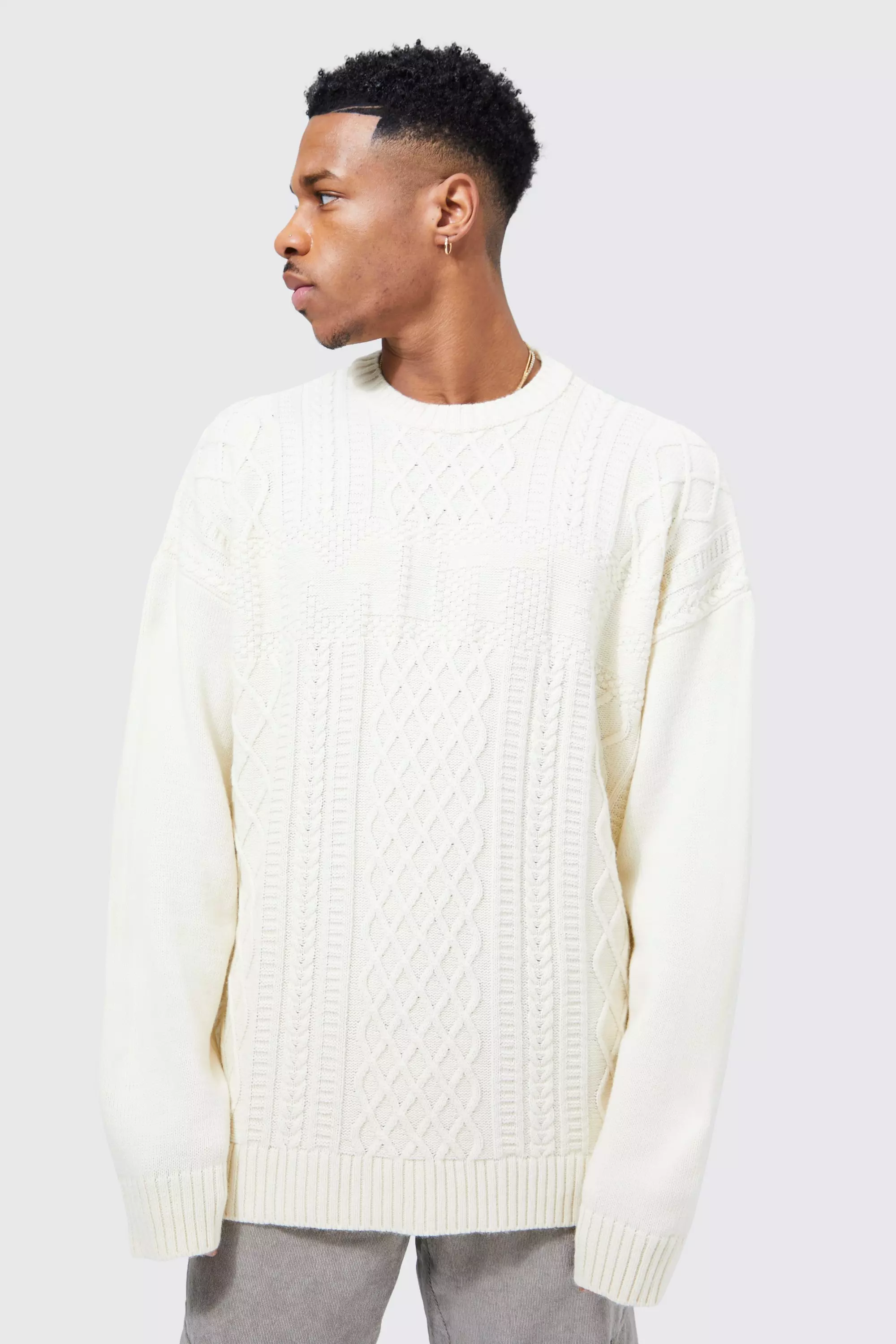 Mens oversized shop knitted jumper