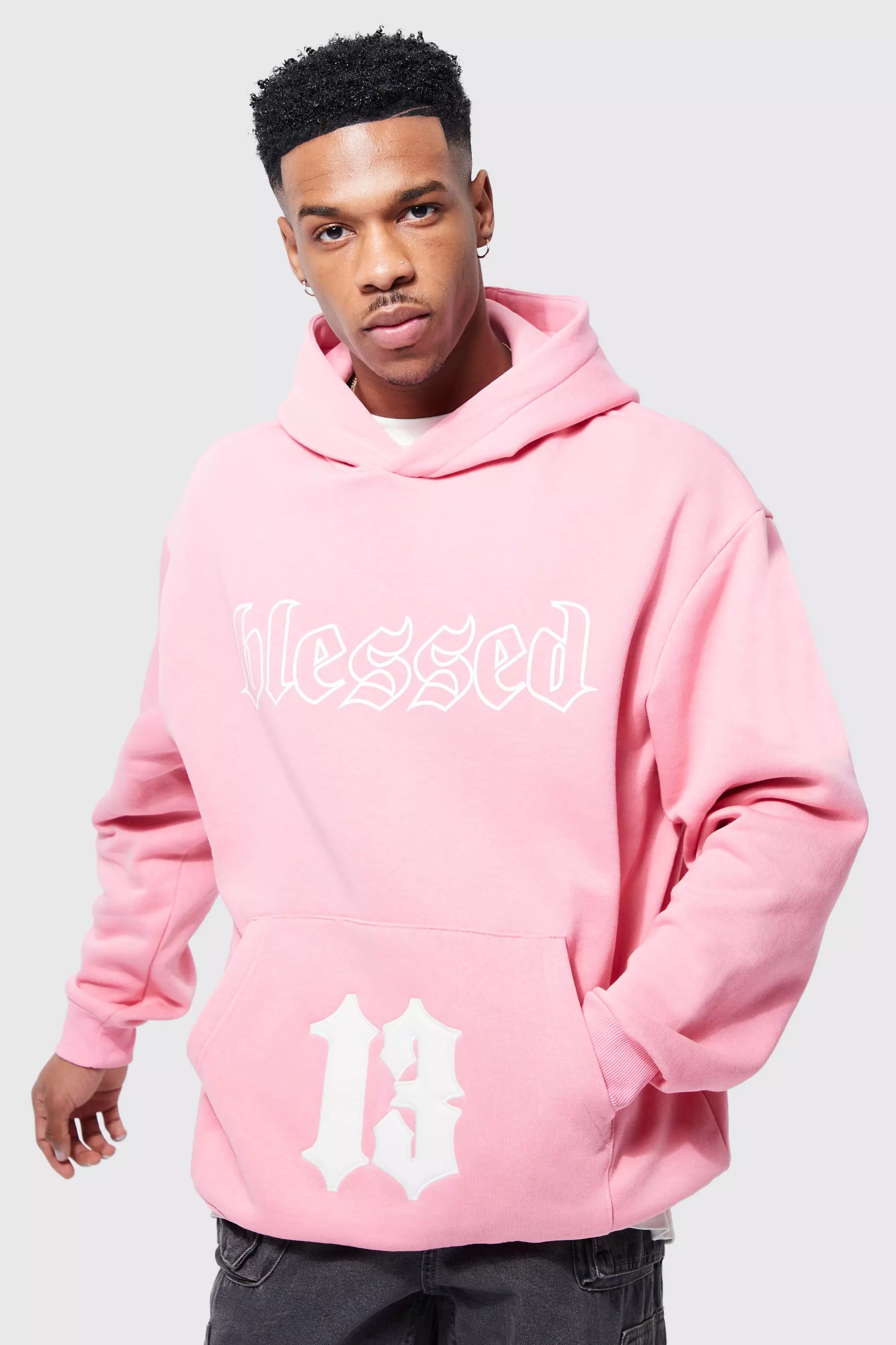 Pink hoodie online graphic