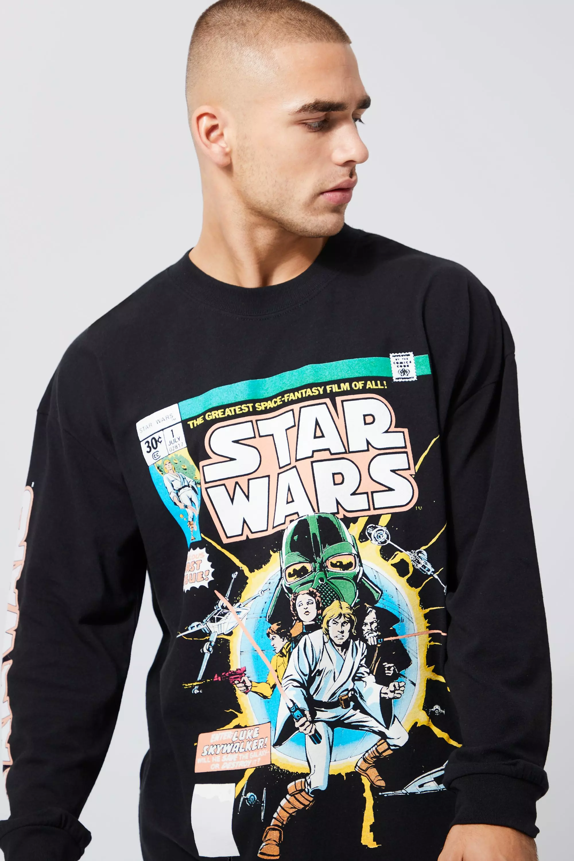 Oversized Wars Long Sleeve T-shirt | boohooMAN USA