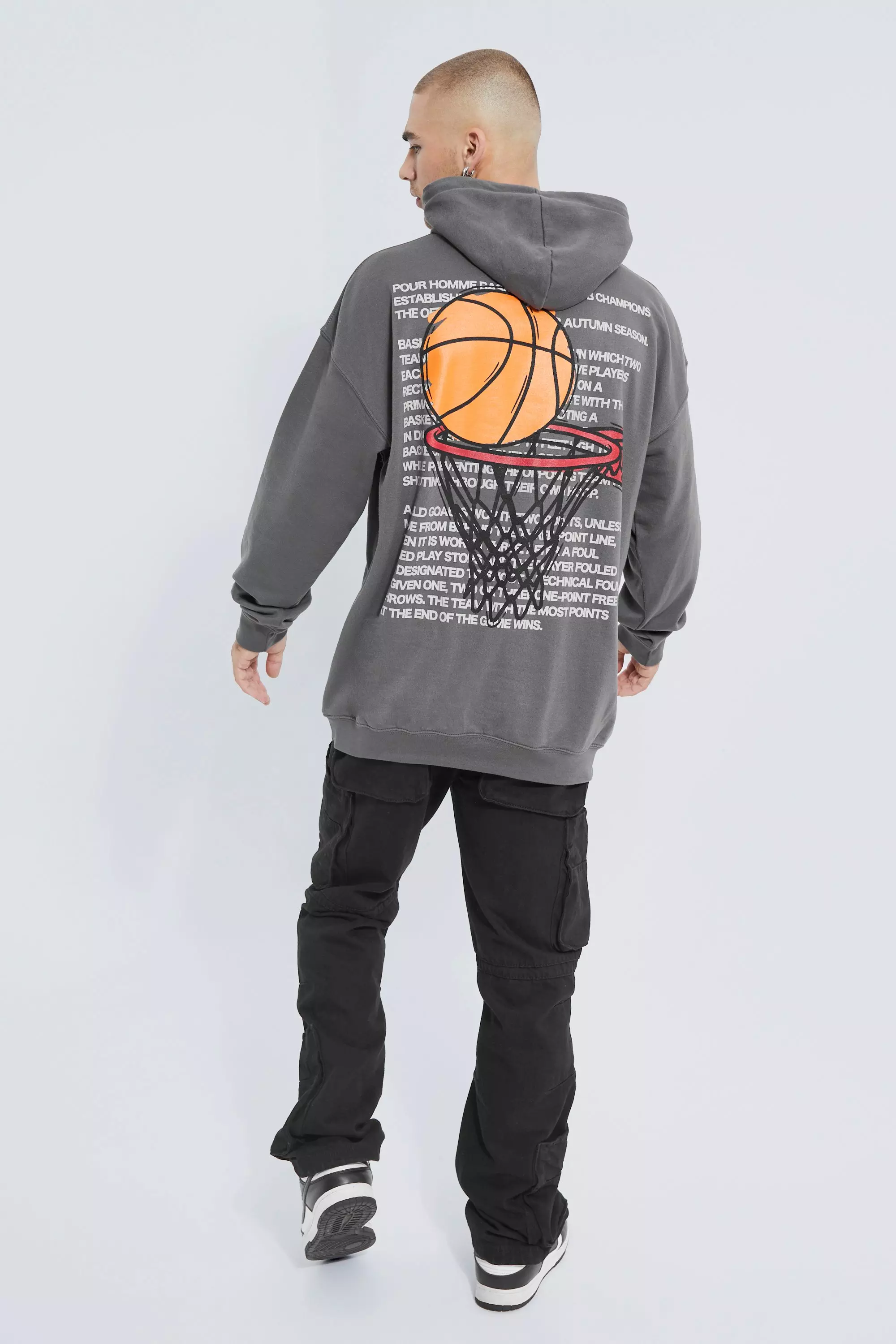 Oversized Homme Mesh Hooded Basketball Set