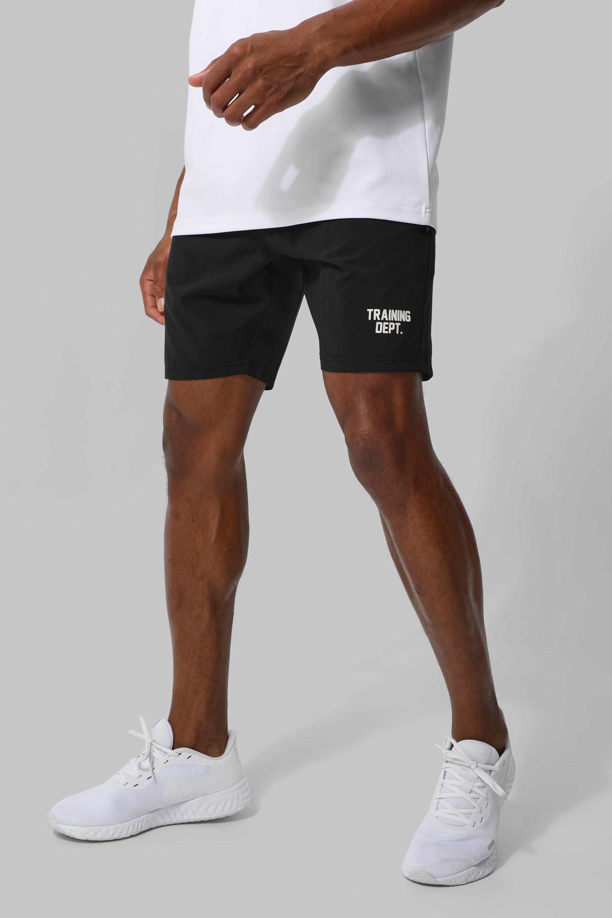 Mens Black Man Active Performance Training Dept 5inch Shorts, Black