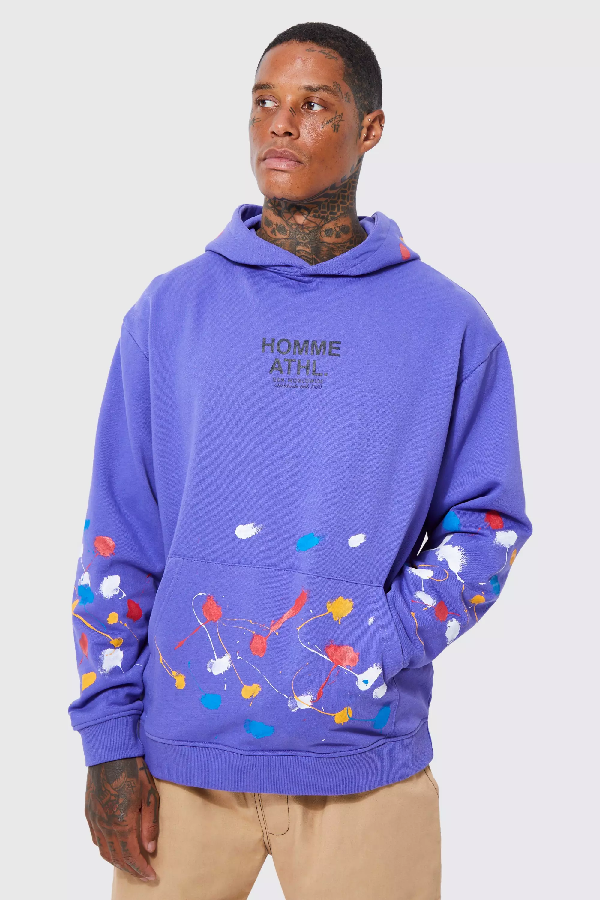 Hoodie with paint online splatter