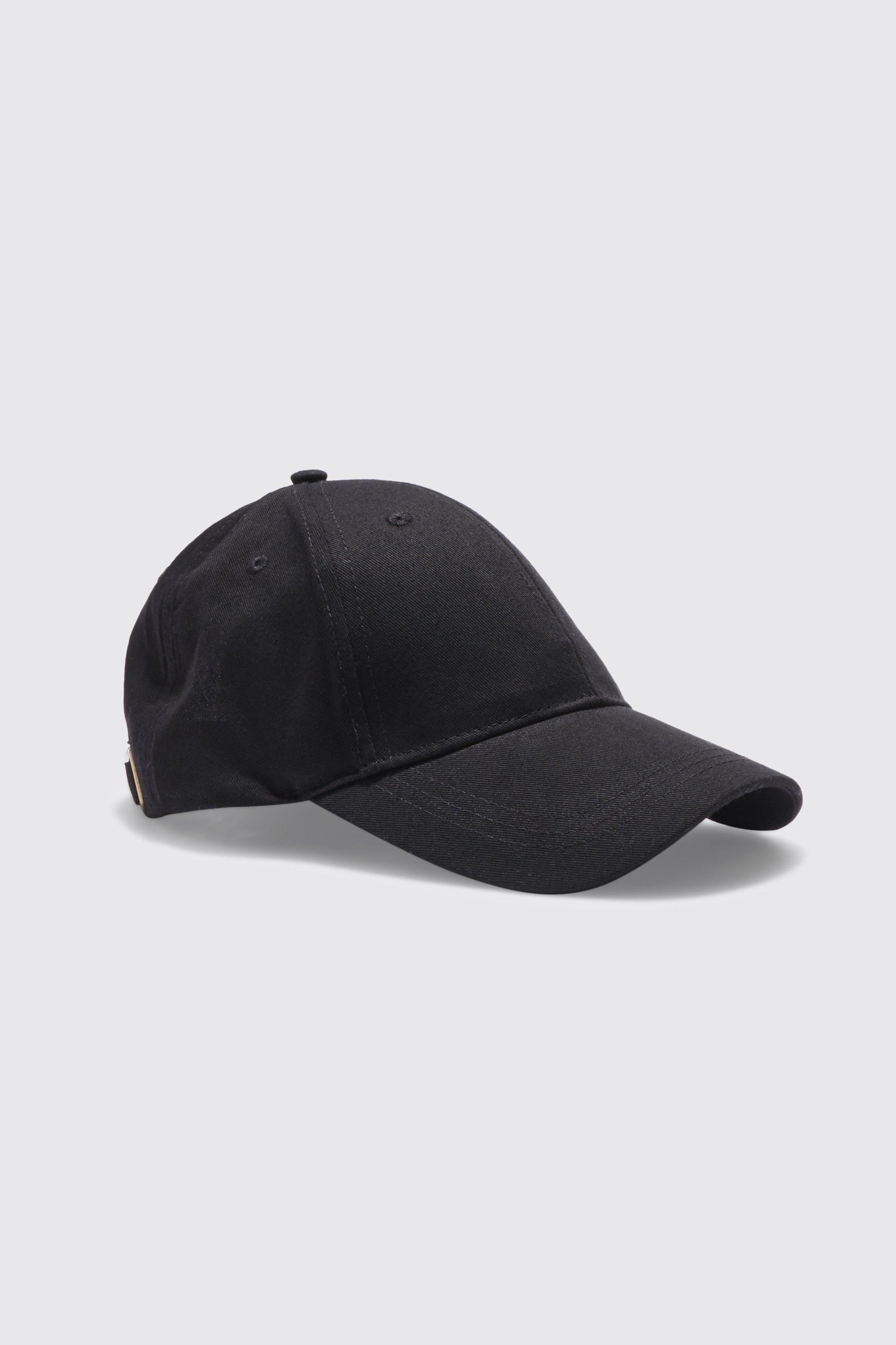 Mens Black Plain Cap, Black