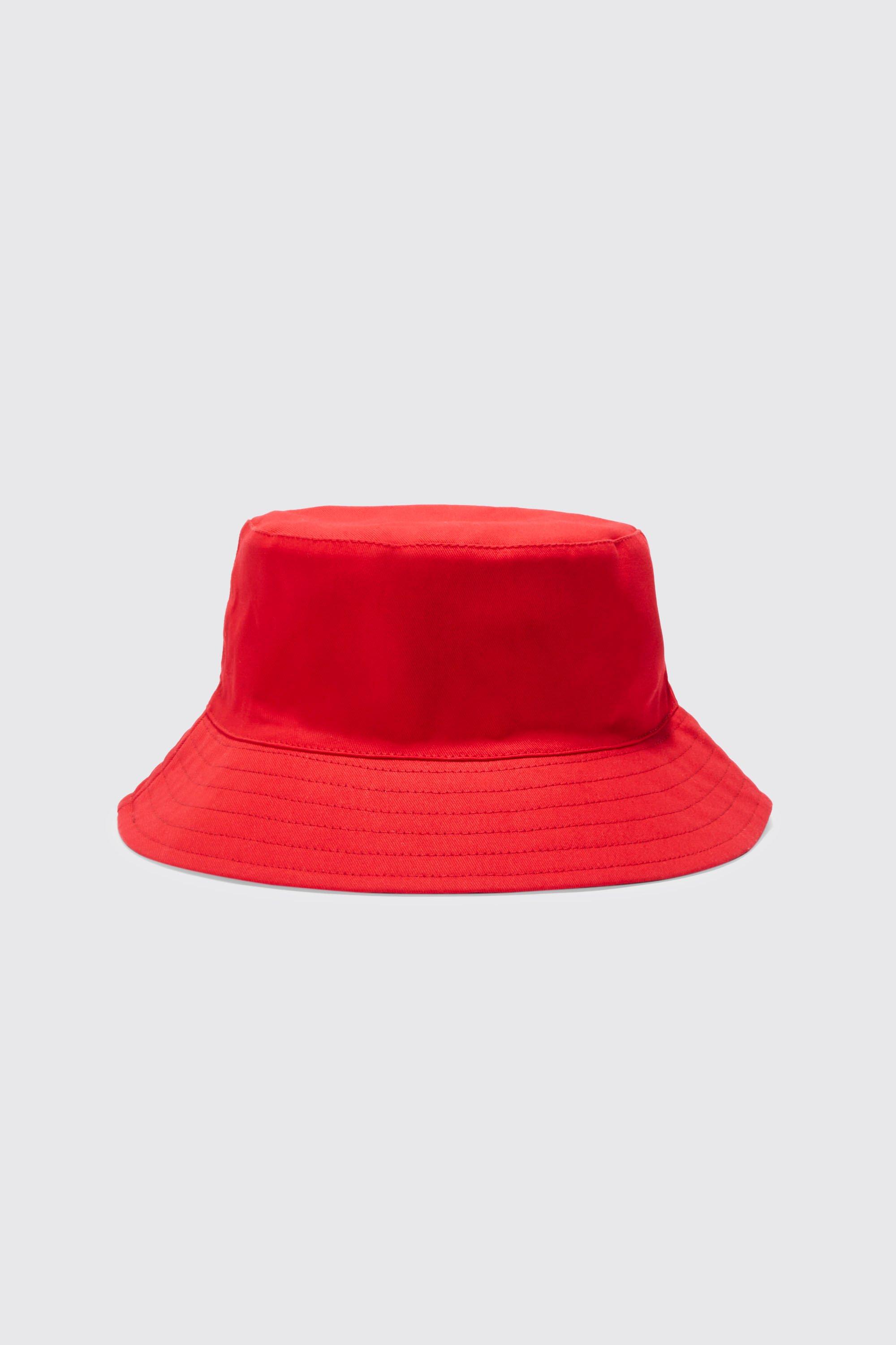 men's reversible bucket hat - red - s/m, red