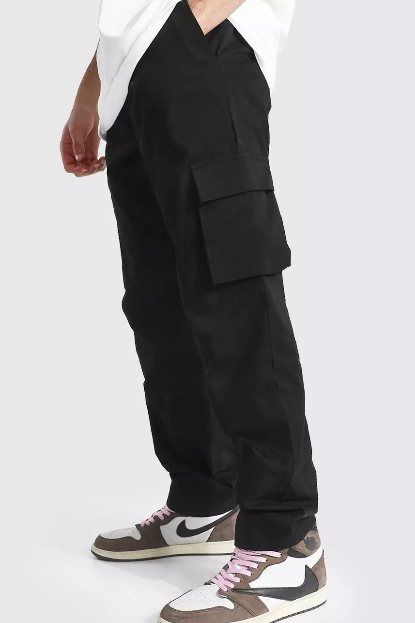 Fixed Waist Relaxed Fit Cargo Chino Pants