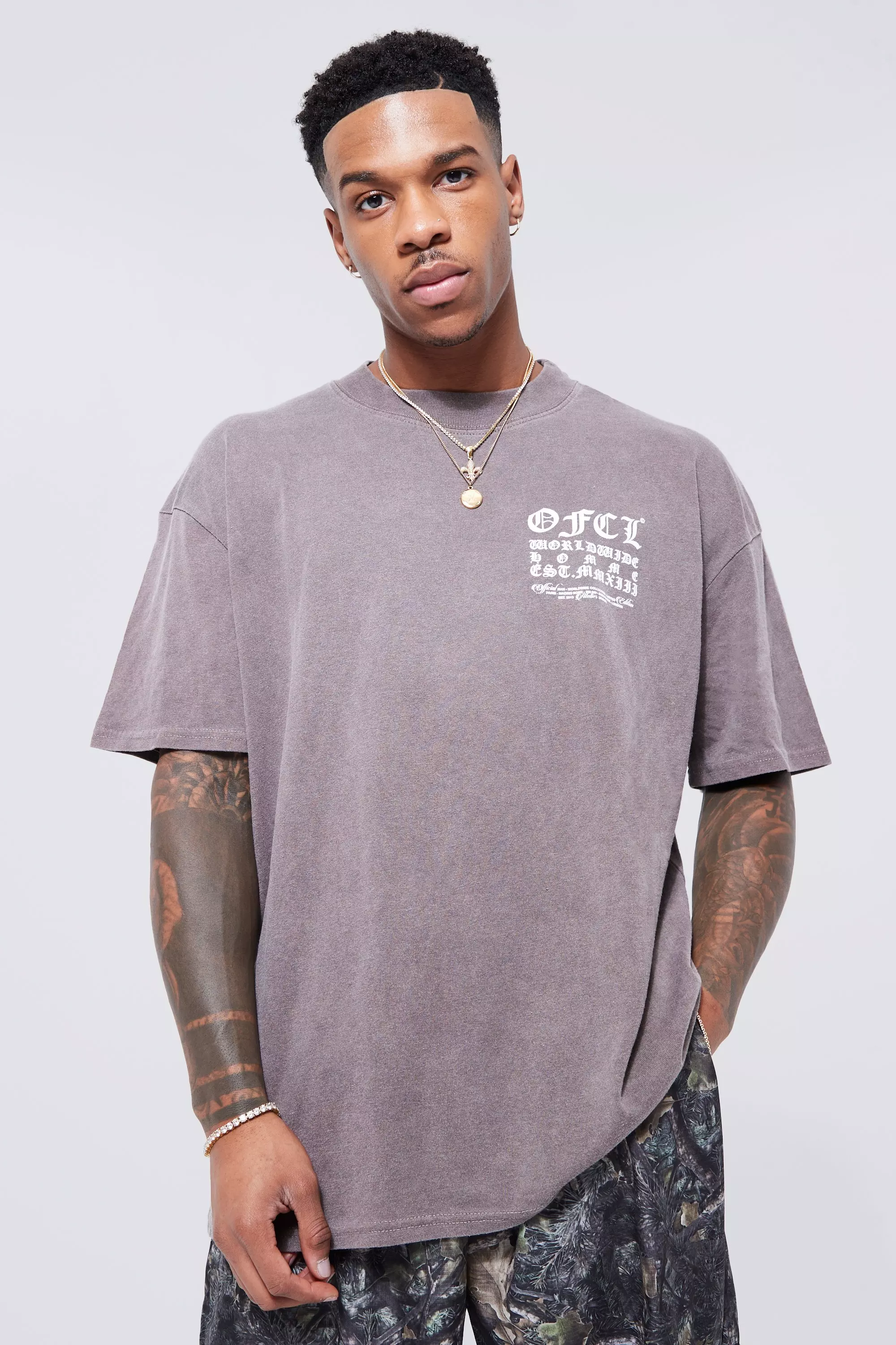 Oversized Extended Neck Overdye T-shirt