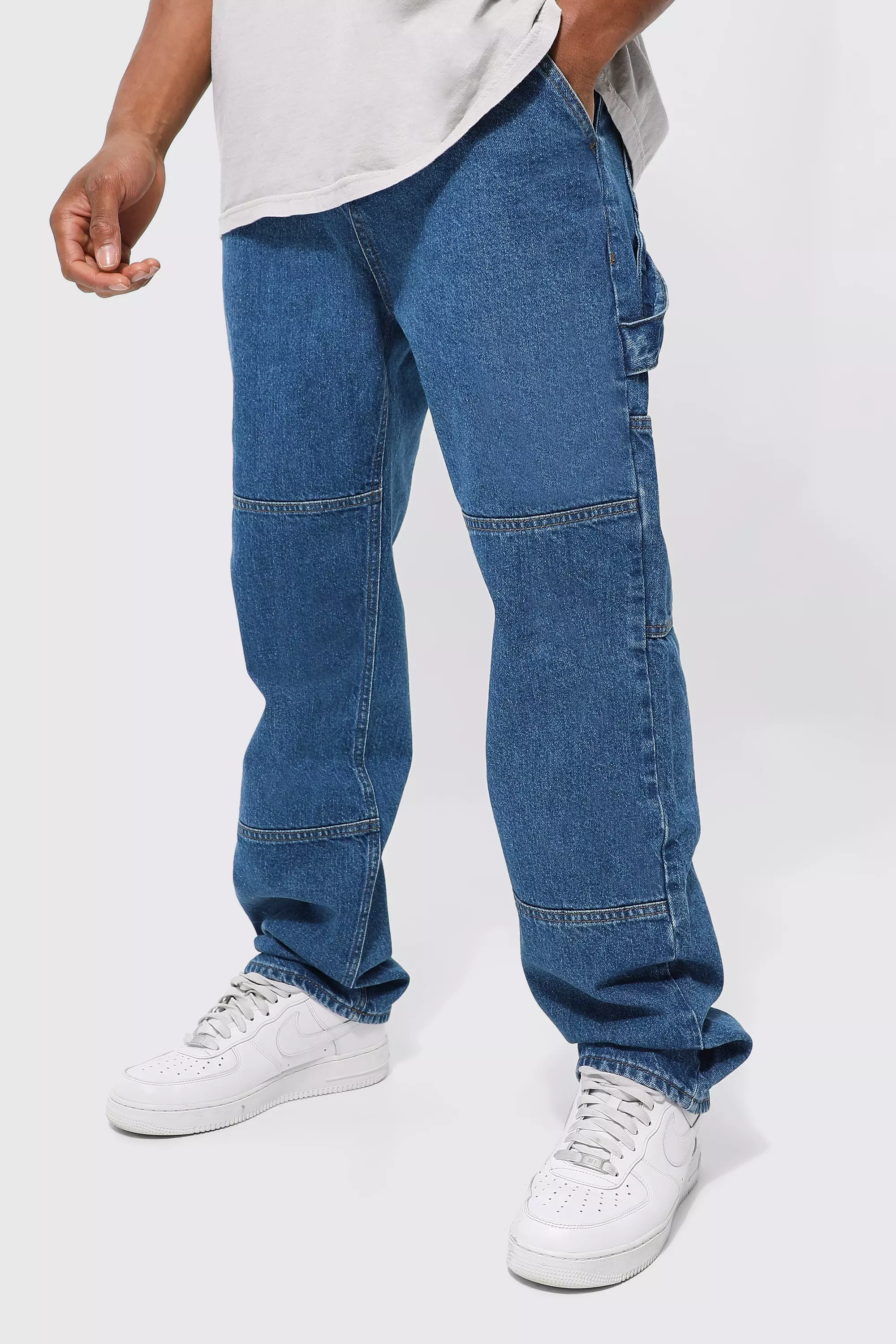 Klacht Bezighouden Roux Relaxed Fit Carpenter Jeans With Drop Crotch | boohooMAN USA