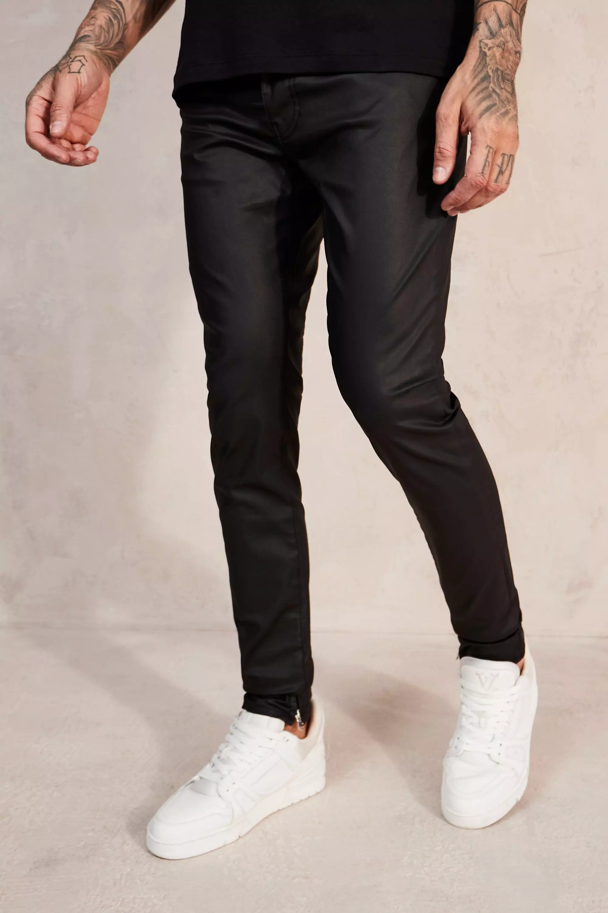 Zipper skinny 2024 jeans mens