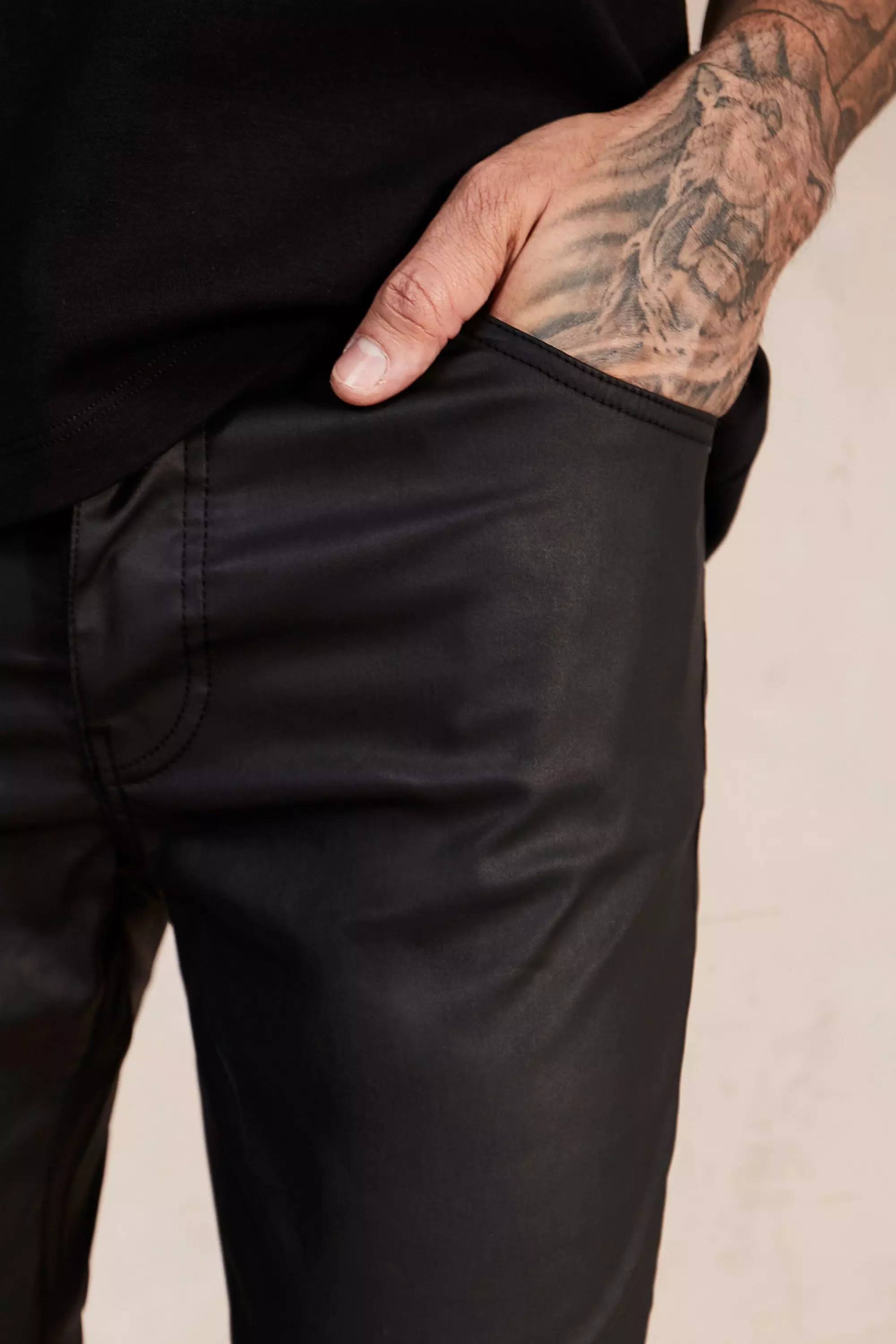 Coated Skinny Denim in Black - FINAL SALE