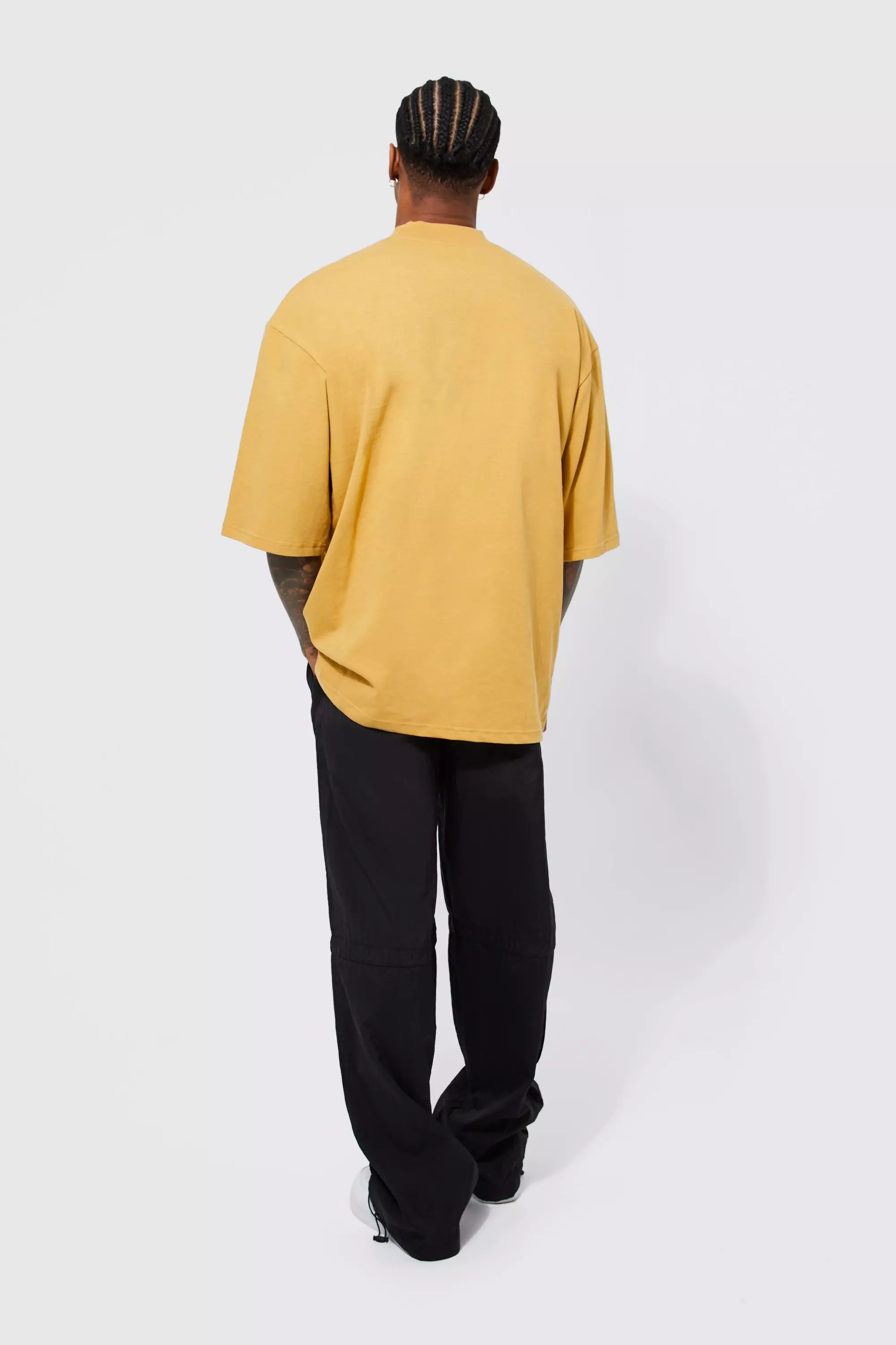 Drop Shoulder/ Oversized Smart Mustard Yellow T-Shirt